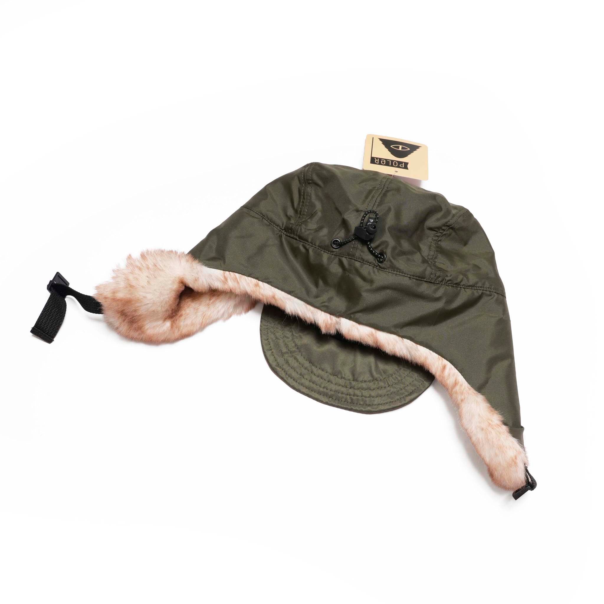 PL FLIGHT NYLON FUR FLAP CAP OLIVE[253MCV0082-OLV] | Color_Olive | No_4100225fw0229_olive【POLER_ポーラー】【ネコポス選択可能】