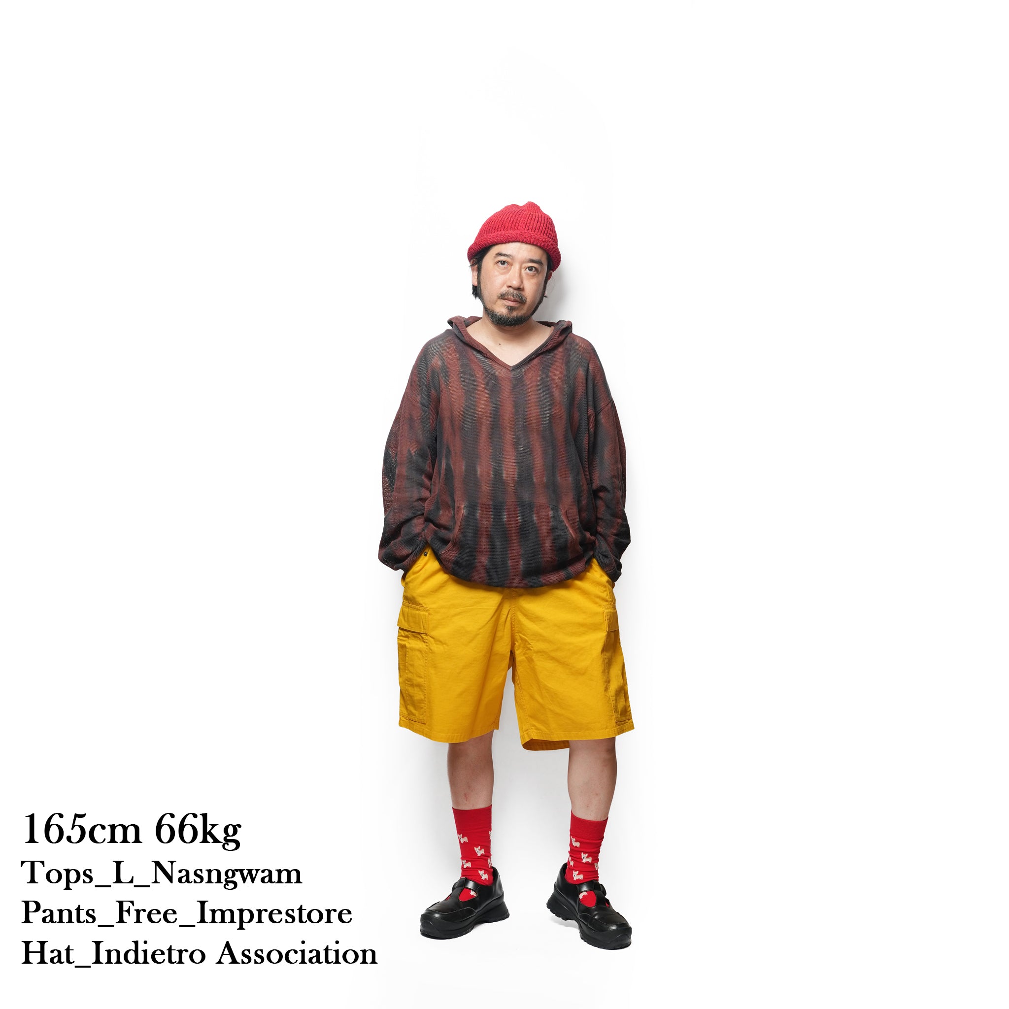 Easy Trousers Shorts / Randy shorts-rip (Yellow) | IMPRESTORE