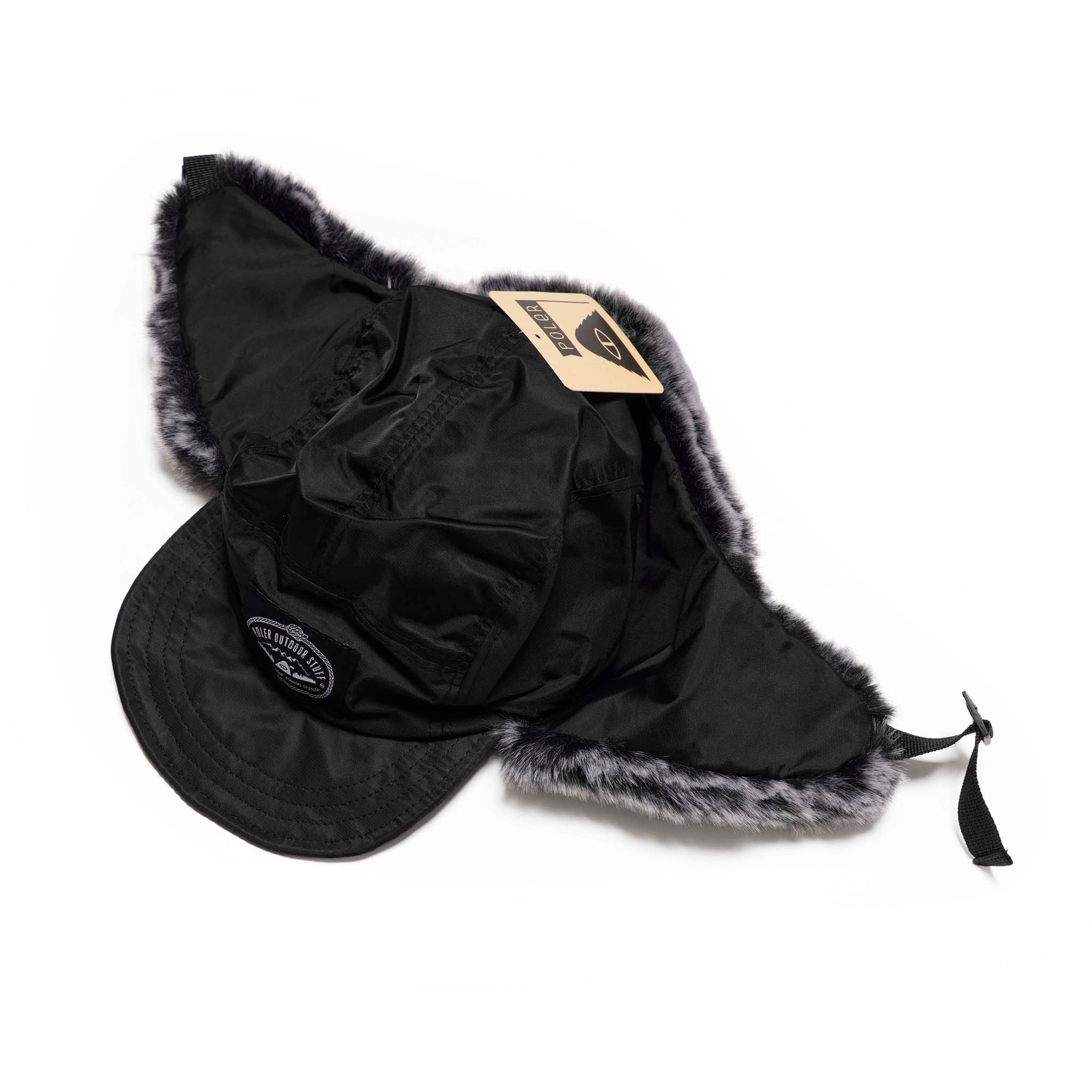 PL FLIGHT NYLON FUR FLAP CAP BLACK[253MCV0082-BLK] | Color_Black | No_4100225fw0228_black【POLER_ポーラー】【ネコポス選択可能】