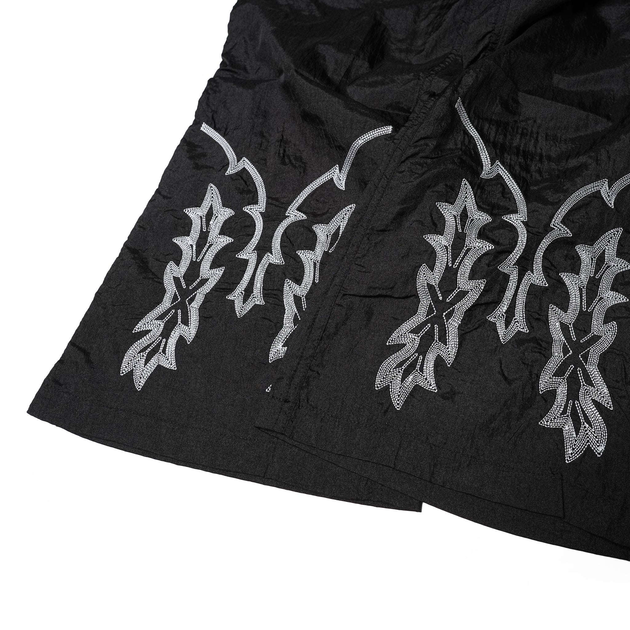 OK261-501 | Nylon Embroidery Pants – Black | OK