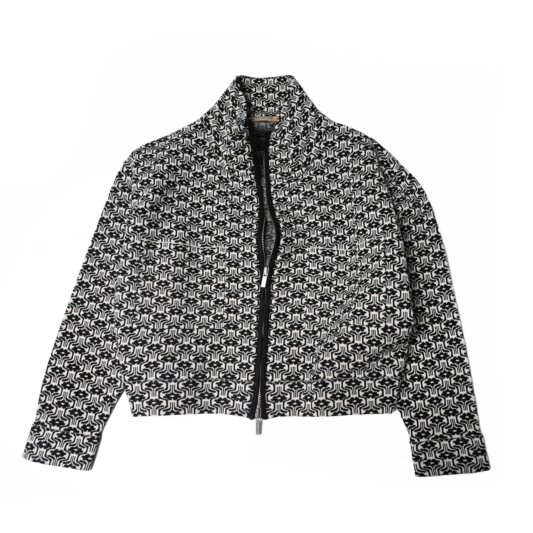 Name:Jacquard Knit Drivers Jacket | Color:Geometry | Size:Short【AMBERGLEAM_アンバーグリーム】| No:1145131114