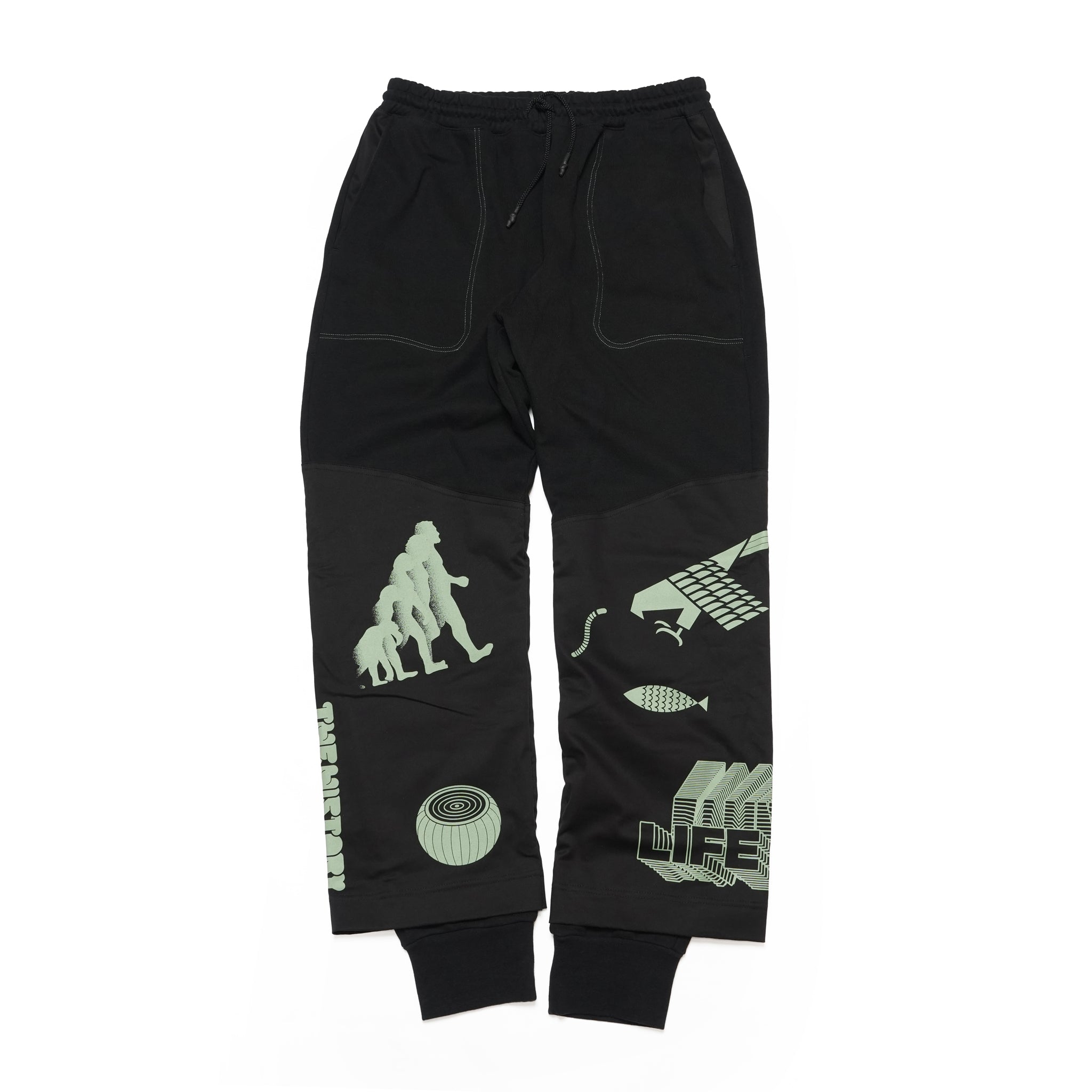 Print Sweat Pants – Black | FU-AH