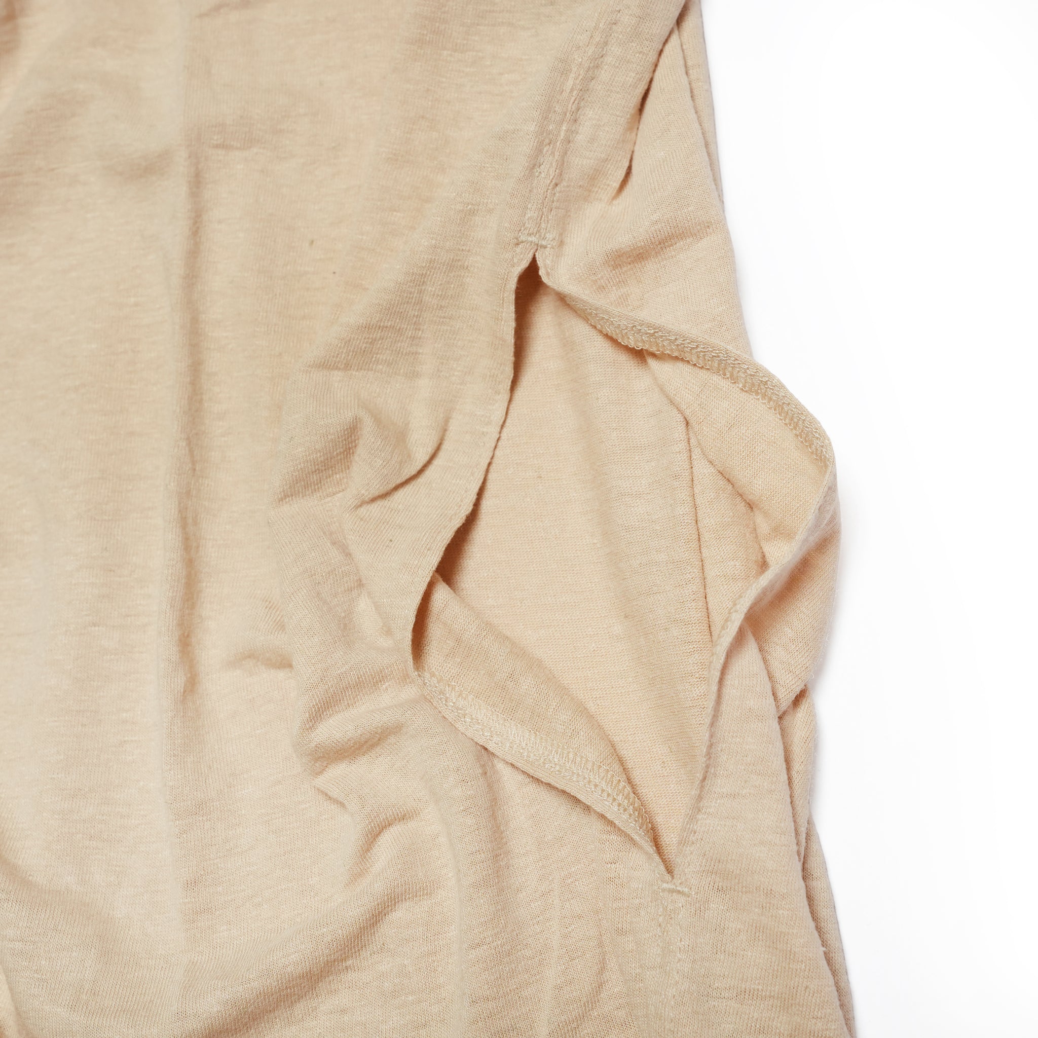 Linen Jersey Inner Layered Front Slit Tank Top <#ivory> | 〼〼 MASU MASU