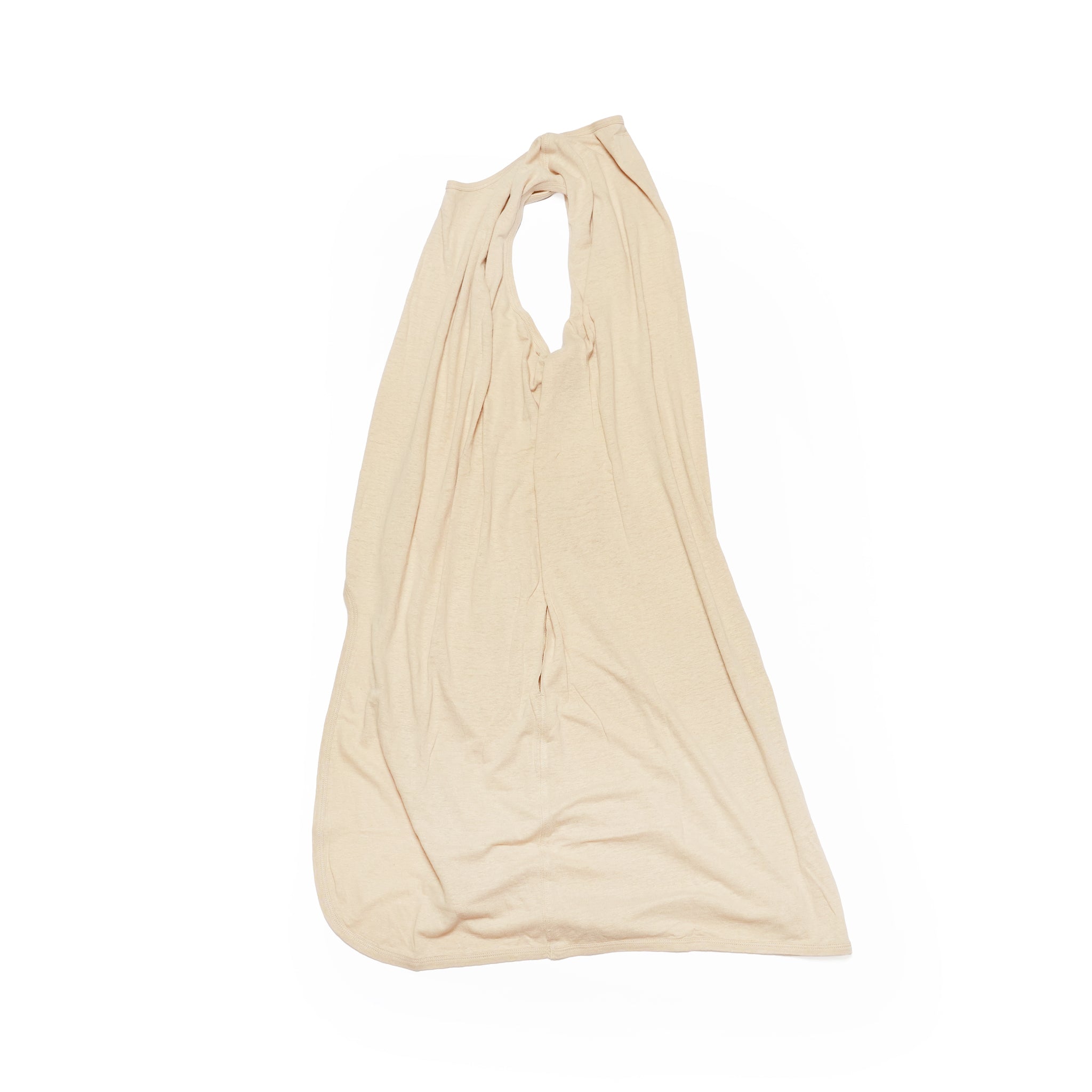 Linen Jersey Inner Layered Front Slit Tank Top <#ivory> | 〼〼 MASU MASU