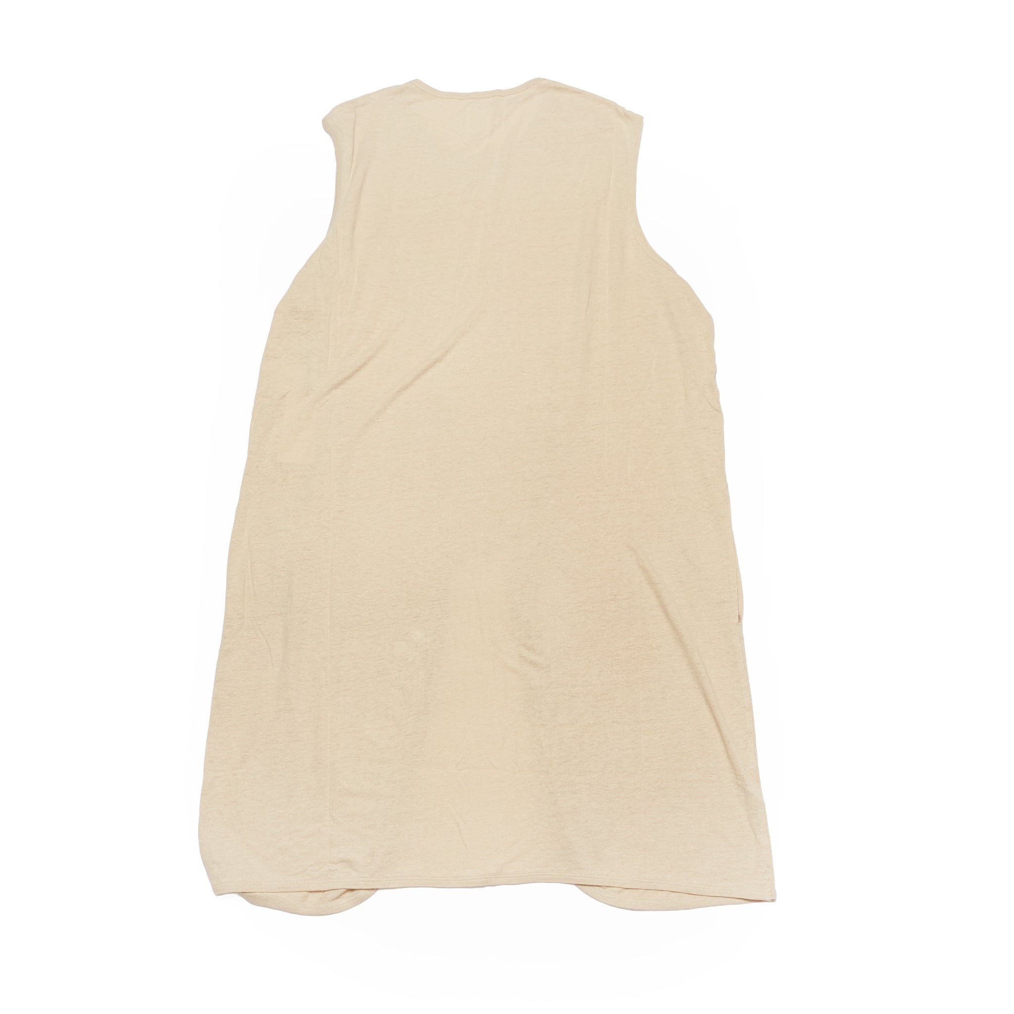 Linen Jersey Inner Layered Front Slit Tank Top <#ivory> | 〼〼 MASU MASU