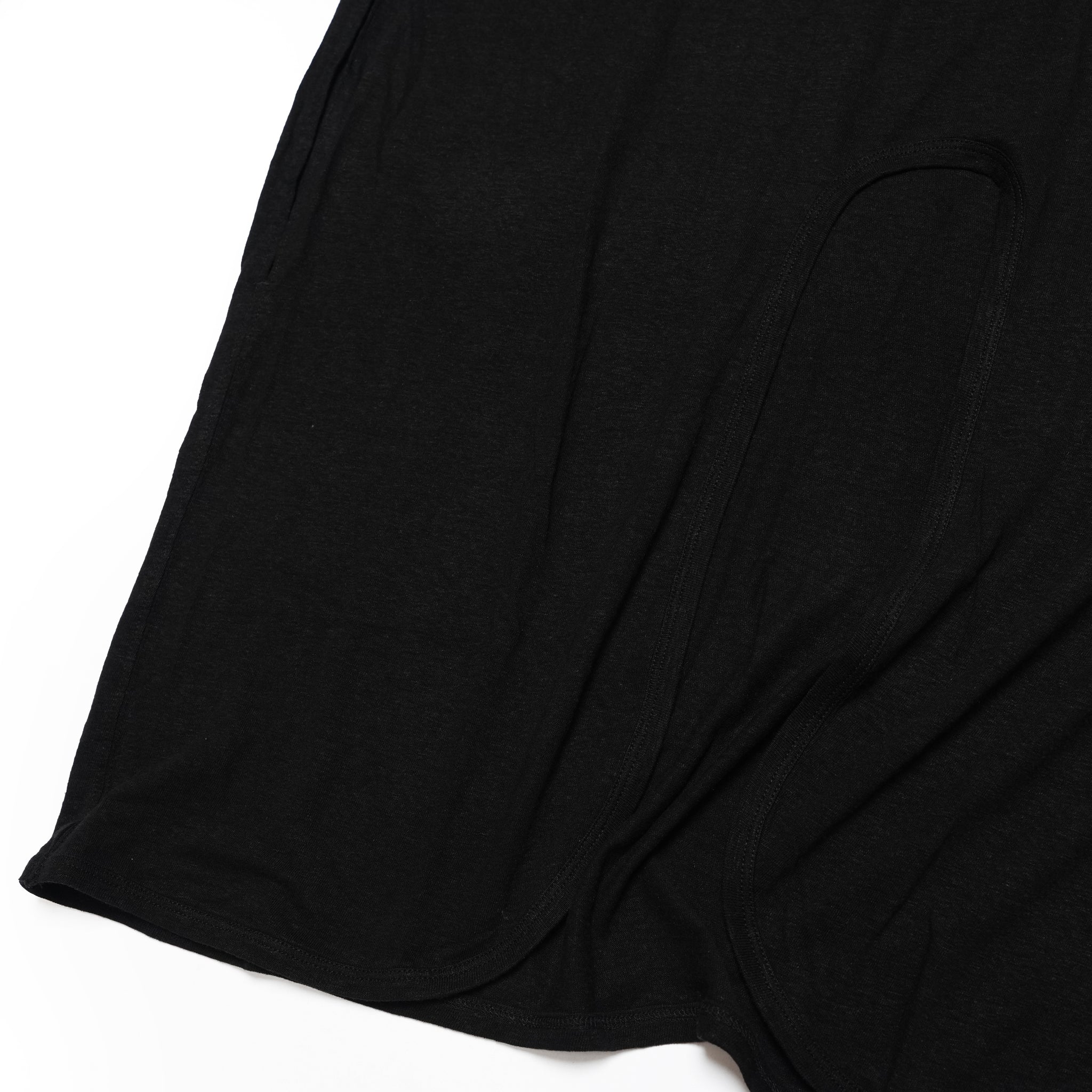 Linen Jersey Inner Layered Front Slit Tank Top <#black> | 〼〼 MASU MASU