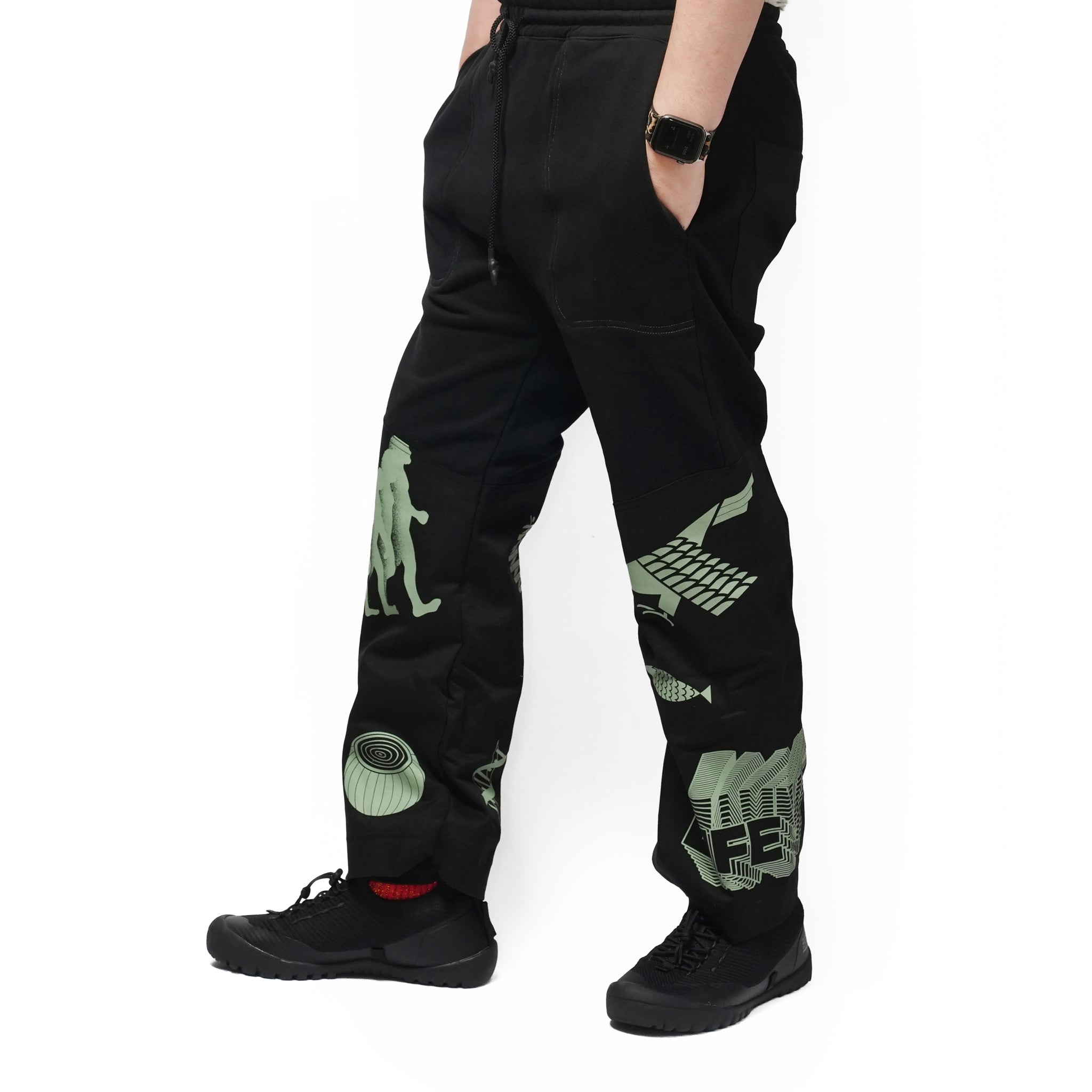 Print Sweat Pants – Black | FU-AH