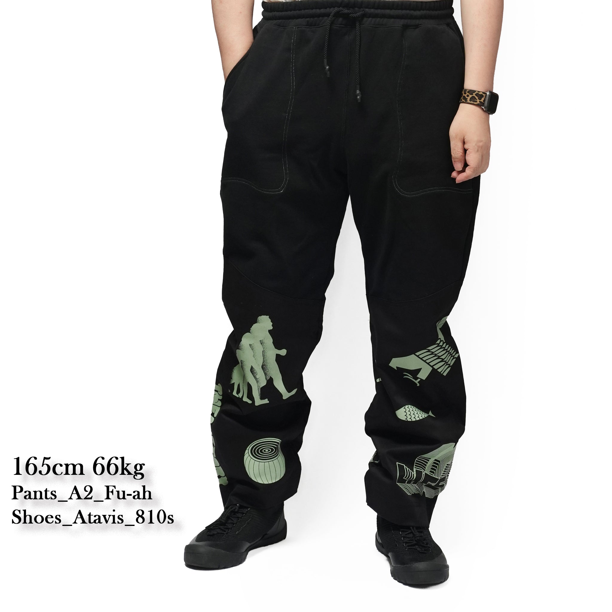 Print Sweat Pants – Black | FU-AH