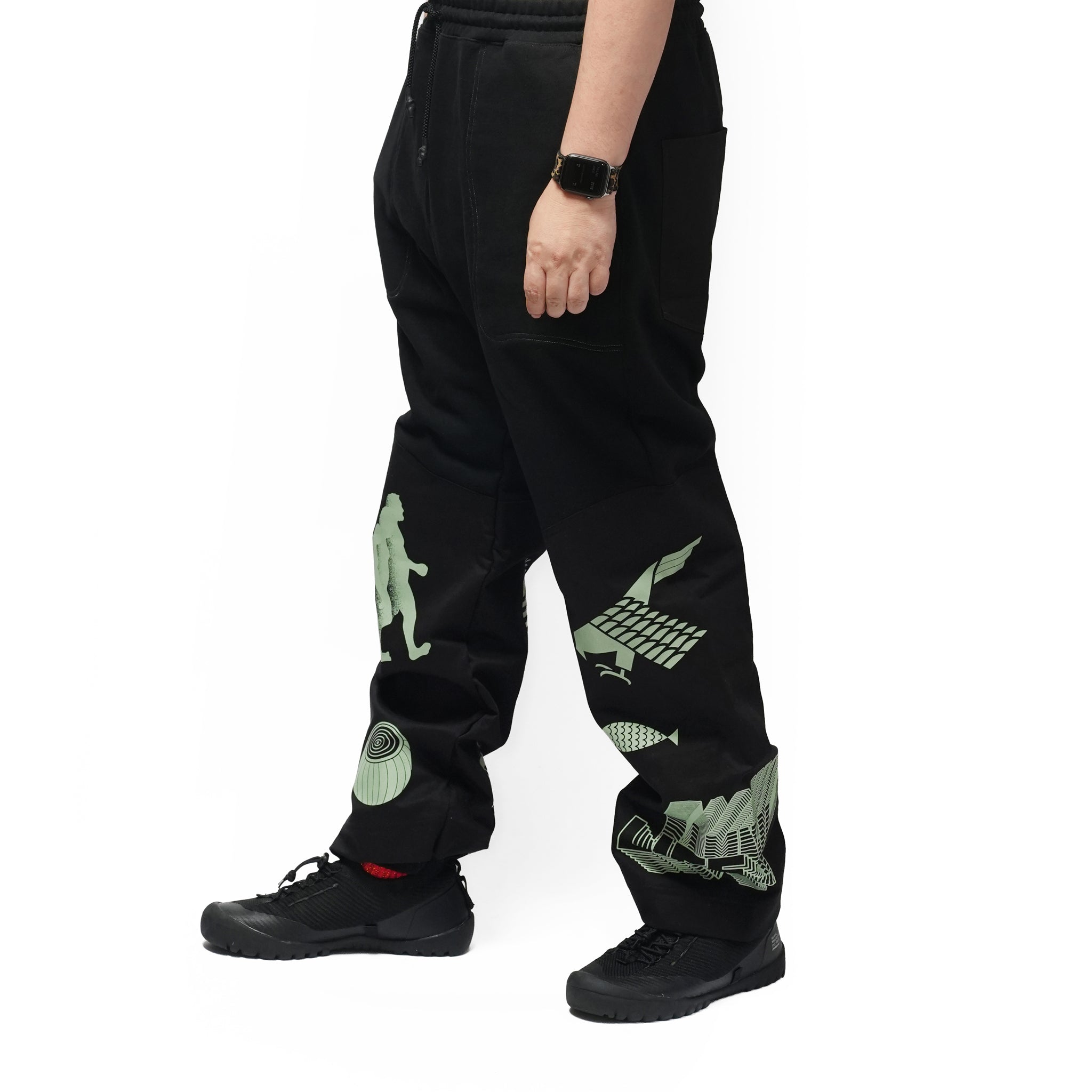 Print Sweat Pants – Black | FU-AH