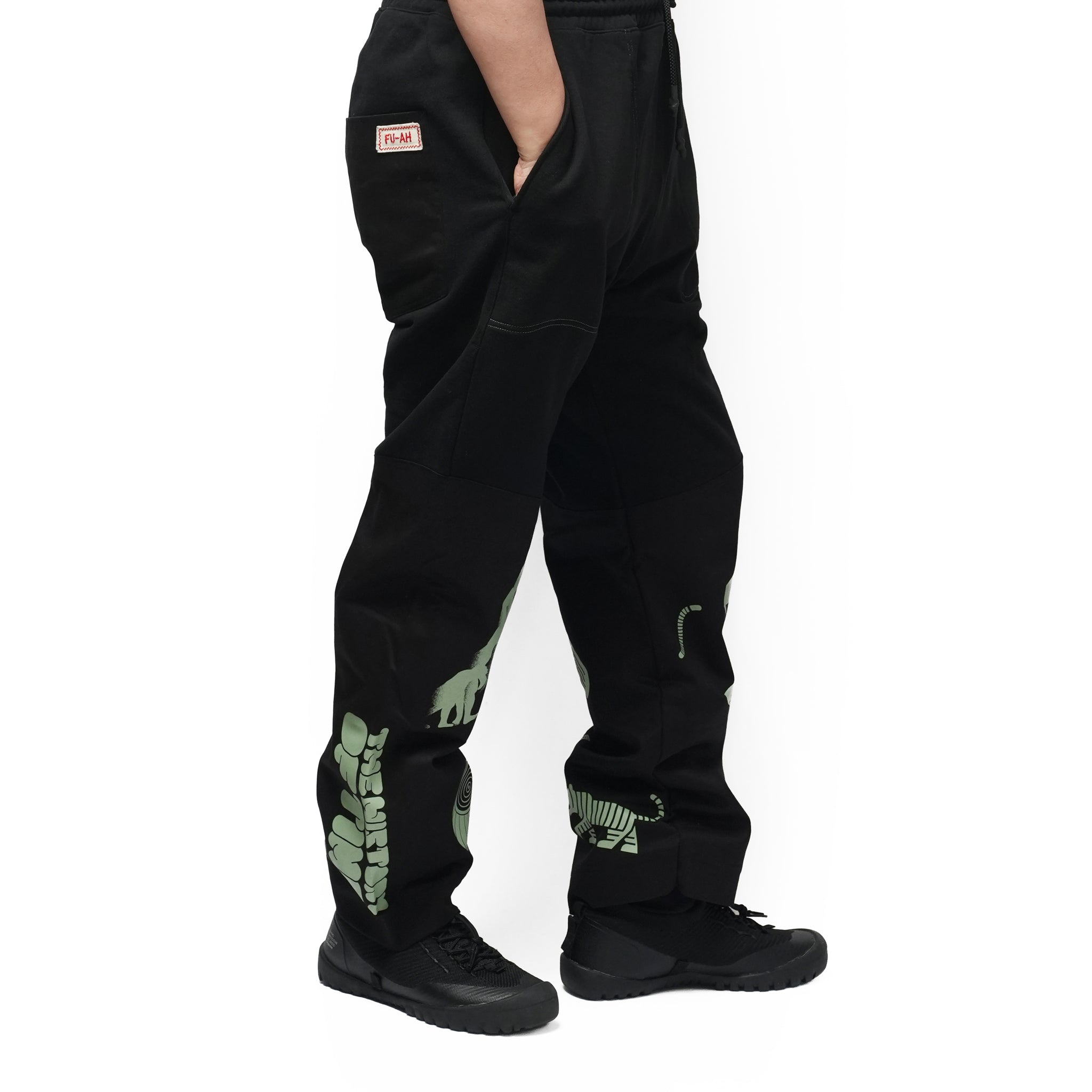 Print Sweat Pants – Black | FU-AH