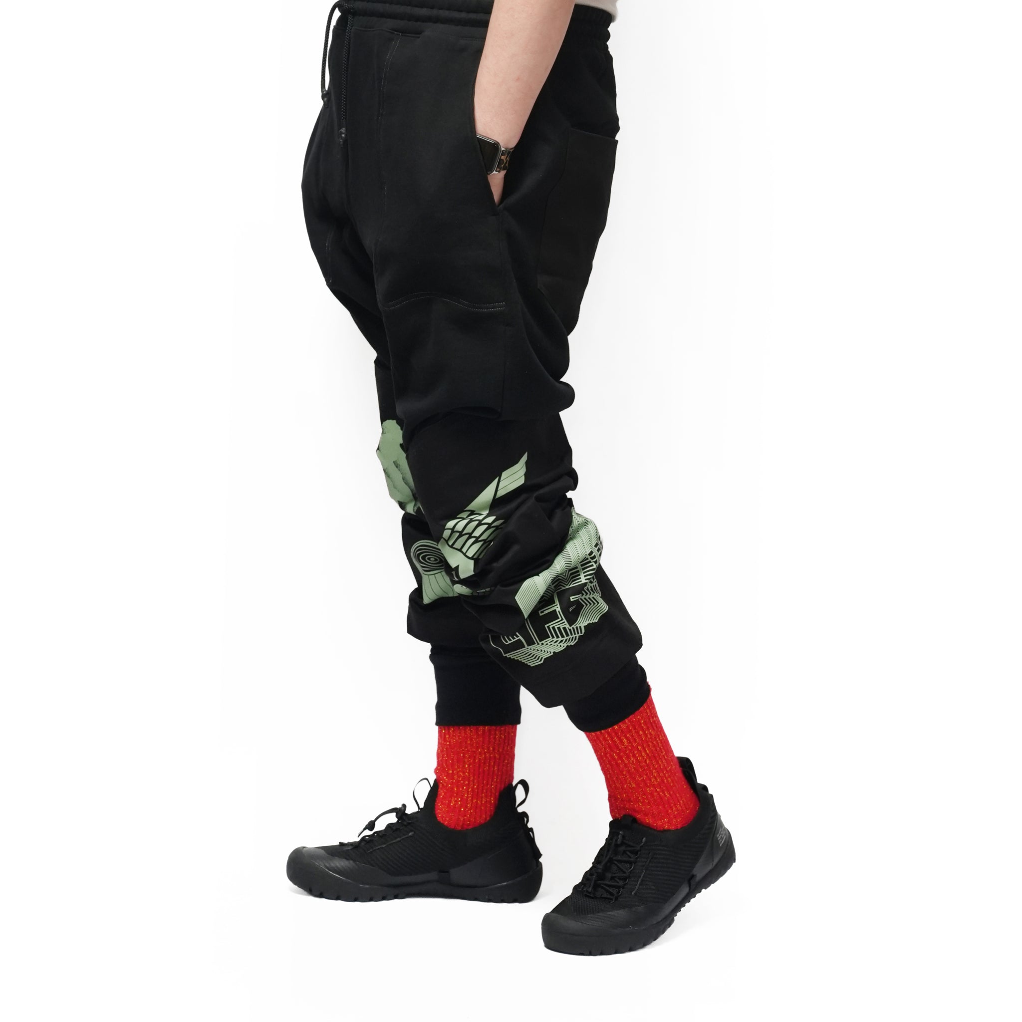 Print Sweat Pants – Black | FU-AH