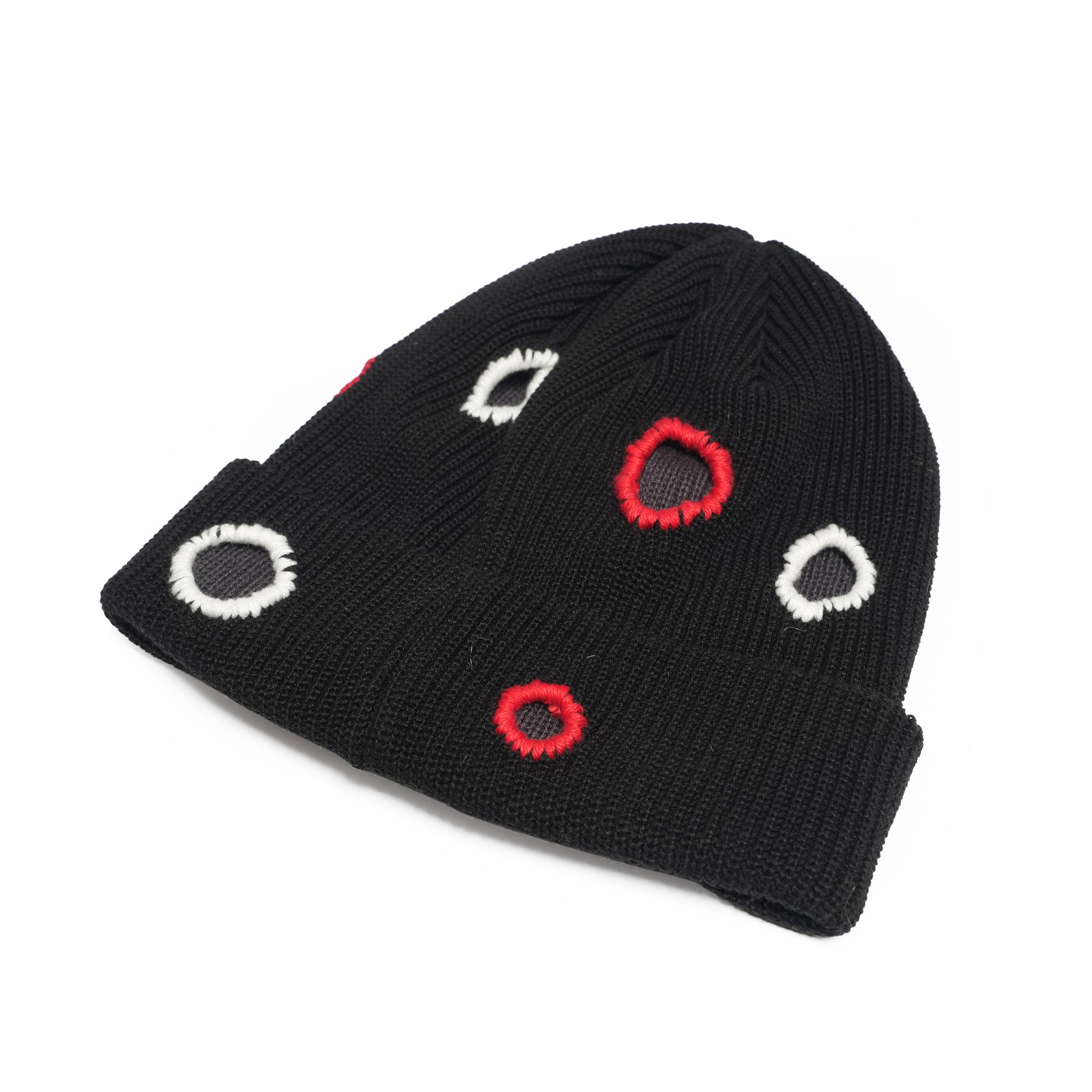 Color Hole Knit Cap | Color_Black | No_IA-26-138_Black【INDIETRO ASSOCIATION_インディエトロアソシエーション】