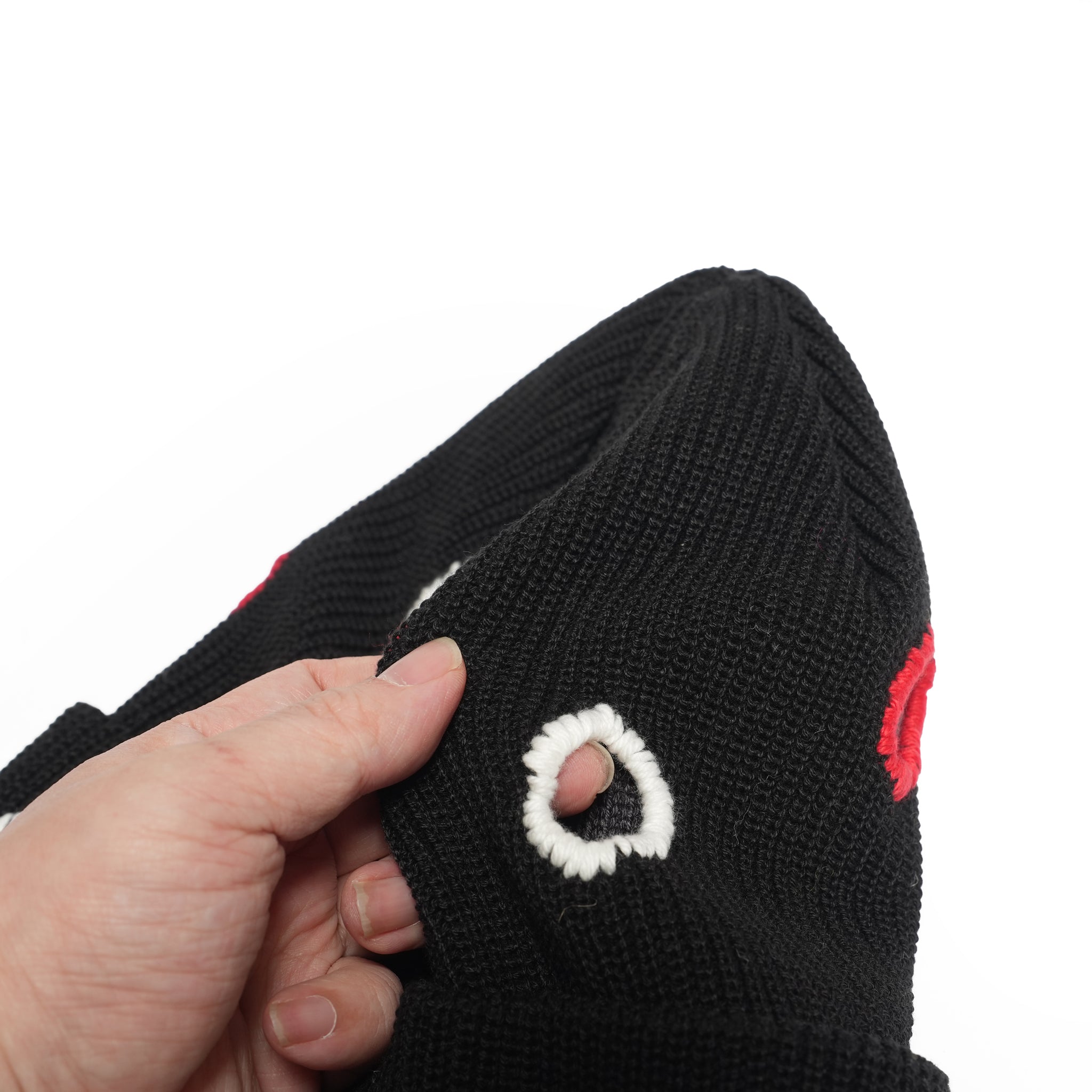 Color Hole Knit Cap | Color_Black | No_IA-26-138_Black【INDIETRO ASSOCIATION_インディエトロアソシエーション】