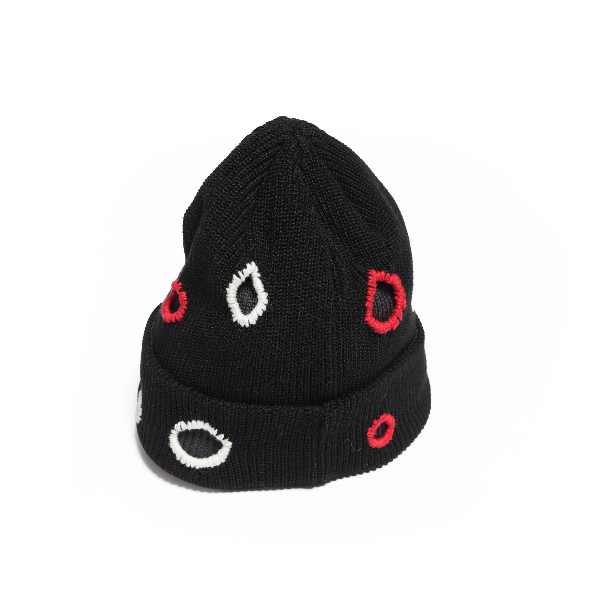 Color Hole Knit Cap | Color_Black | No_IA-26-138_Black【INDIETRO ASSOCIATION_インディエトロアソシエーション】