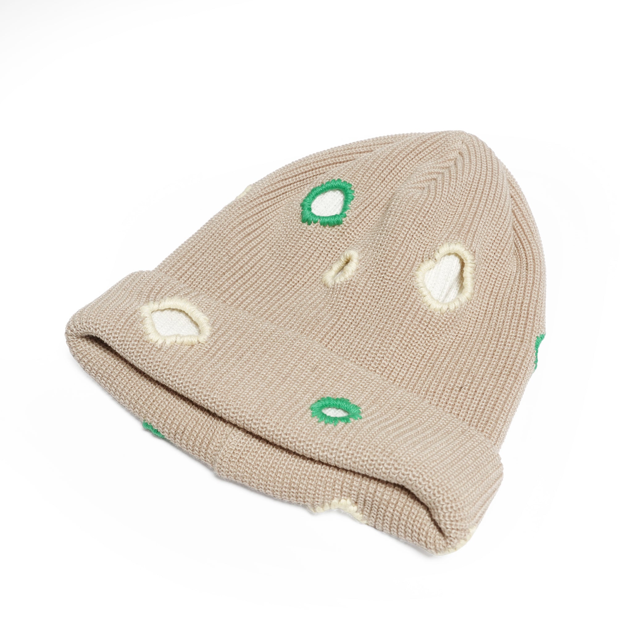 Color Hole Knit Cap | Color_Beige | No_IA-26-138_Beige【INDIETRO ASSOCIATION_インディエトロアソシエーション】