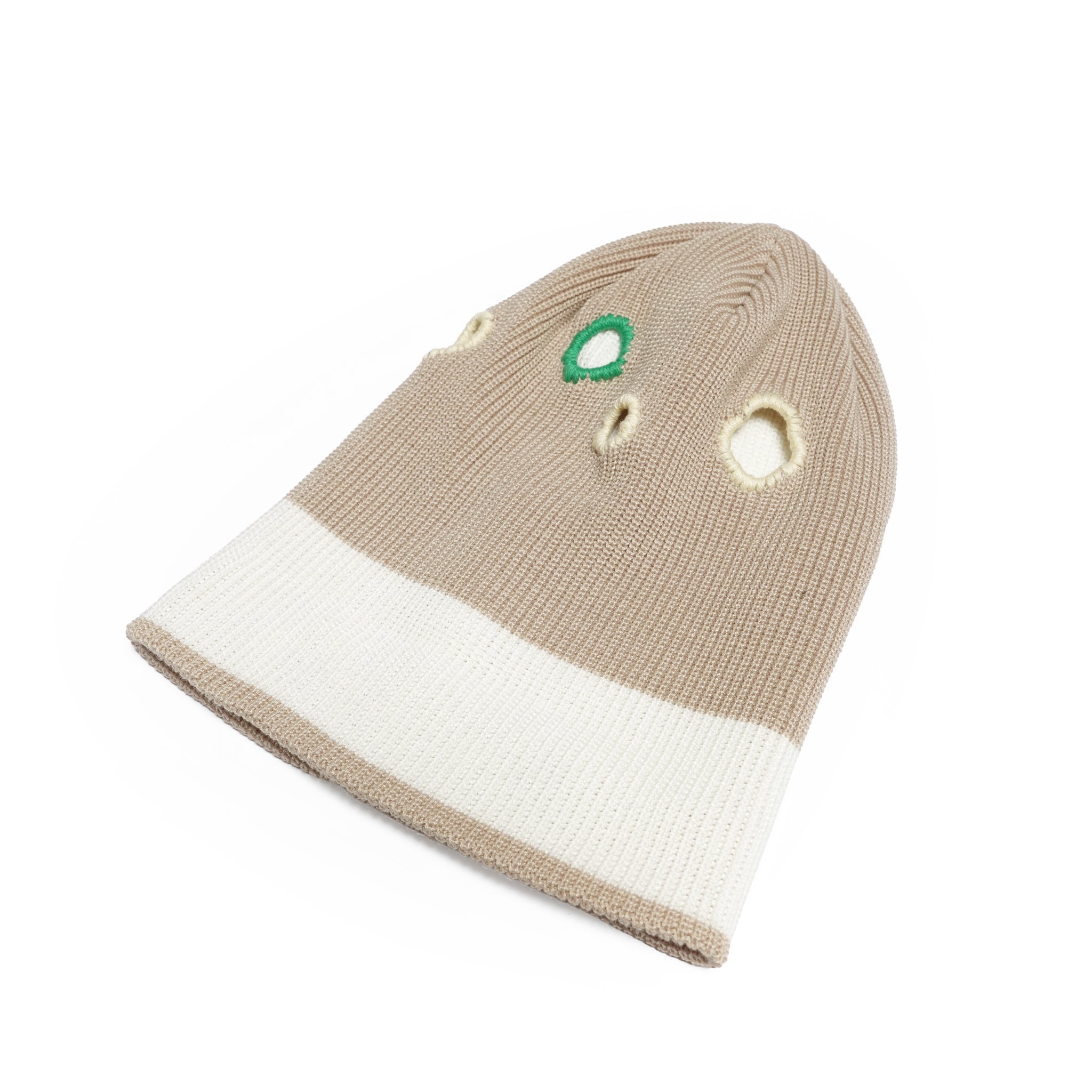 Color Hole Knit Cap | Color_Beige | No_IA-26-138_Beige【INDIETRO ASSOCIATION_インディエトロアソシエーション】