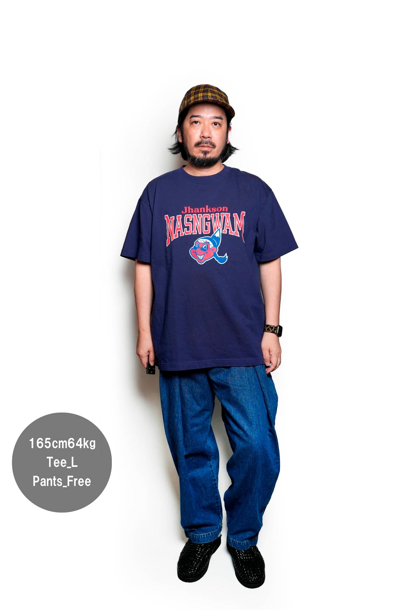 JC2484907 | Nasngwam.×Jhanksn PARK TEE | Color:Navy / Ash Gray【NASNGWAM_ナスングワム】