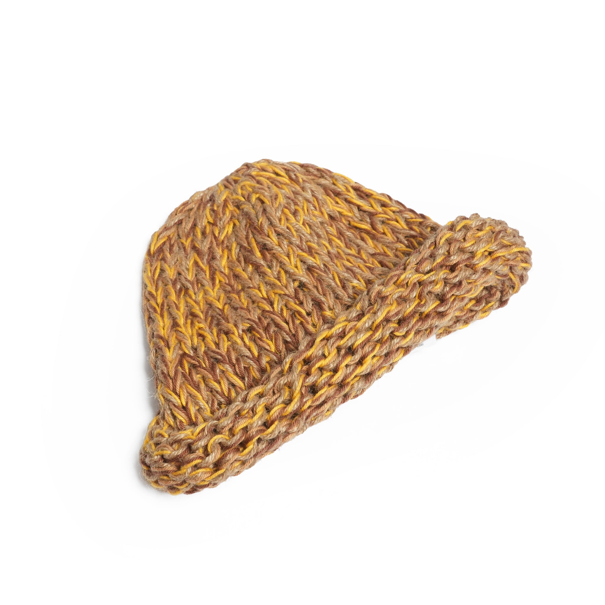 Roll Knit Cap | Color_Beige | No_IA-26-139_Beige【INDIETRO ASSOCIATION_インディエトロアソシエーション】