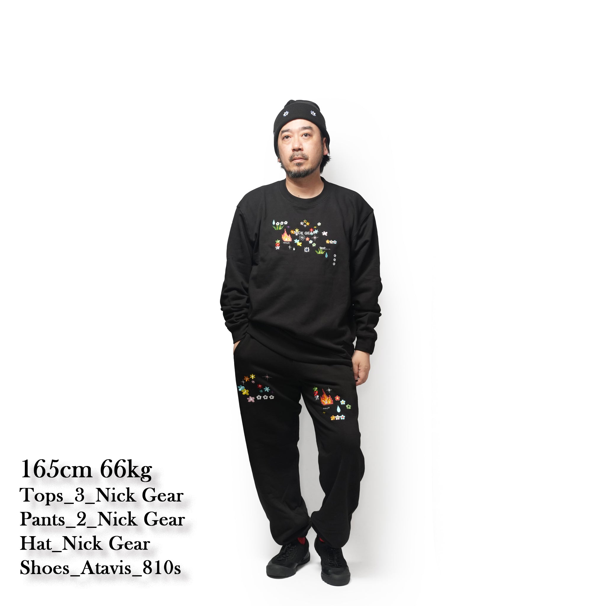Sample embroidery pants – Black | NICK GEAR | 入荷予定アイテム
