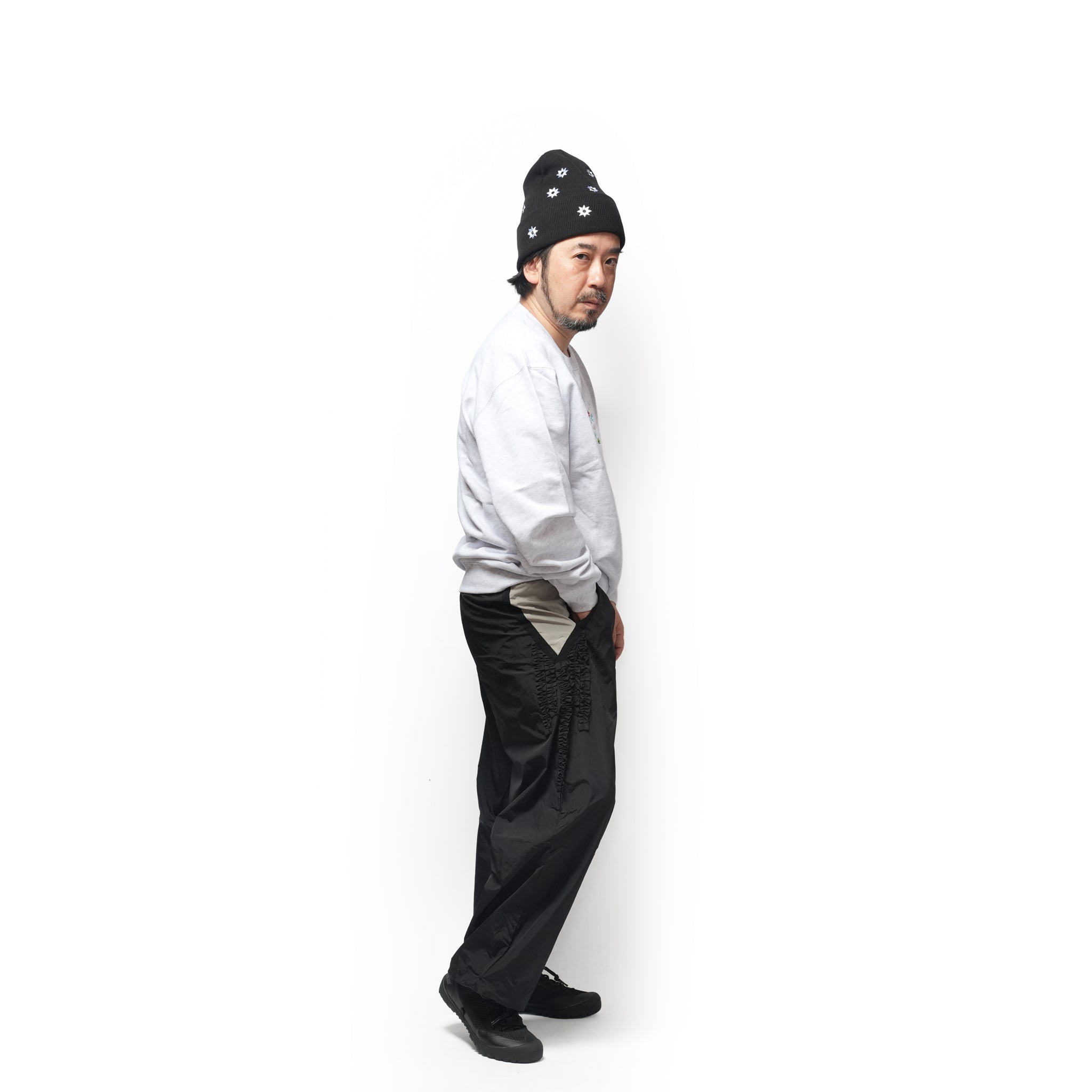 Nylon Ruffle pants – Black | NICK GEAR | 入荷予定アイテム
