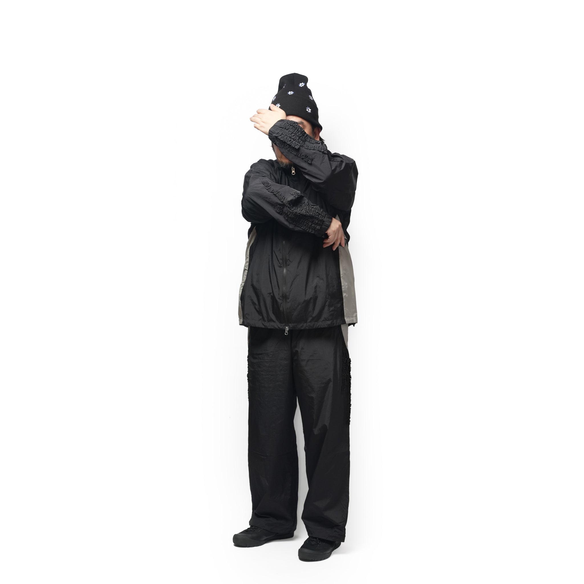 Nylon Ruffle Jacket – Black | NICK GEAR | 入荷予定アイテム