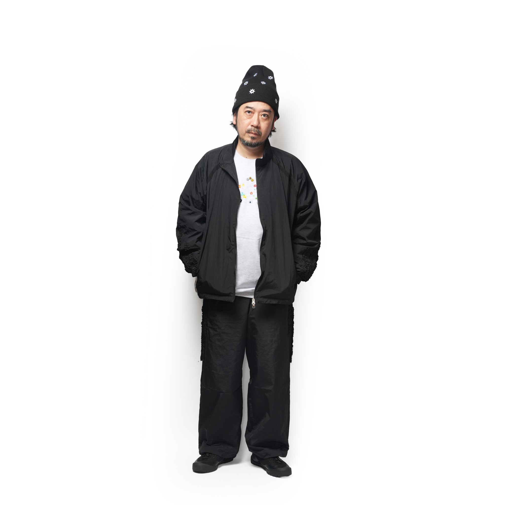 Nylon Ruffle pants – Black | NICK GEAR | 入荷予定アイテム