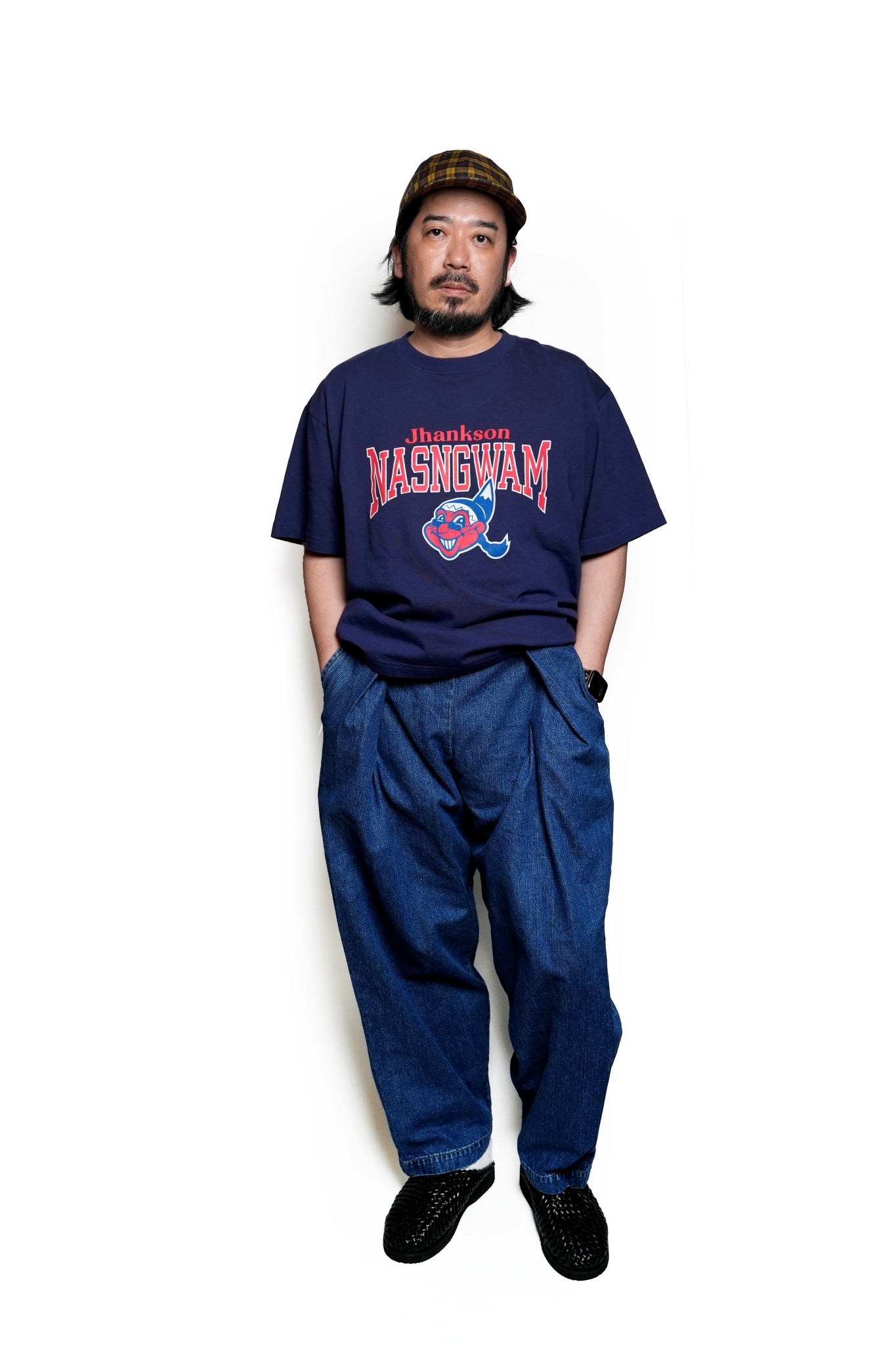 JC2484907 | Nasngwam.×Jhanksn PARK TEE | Color:Navy / Ash Gray【NASNGWAM_ナスングワム】