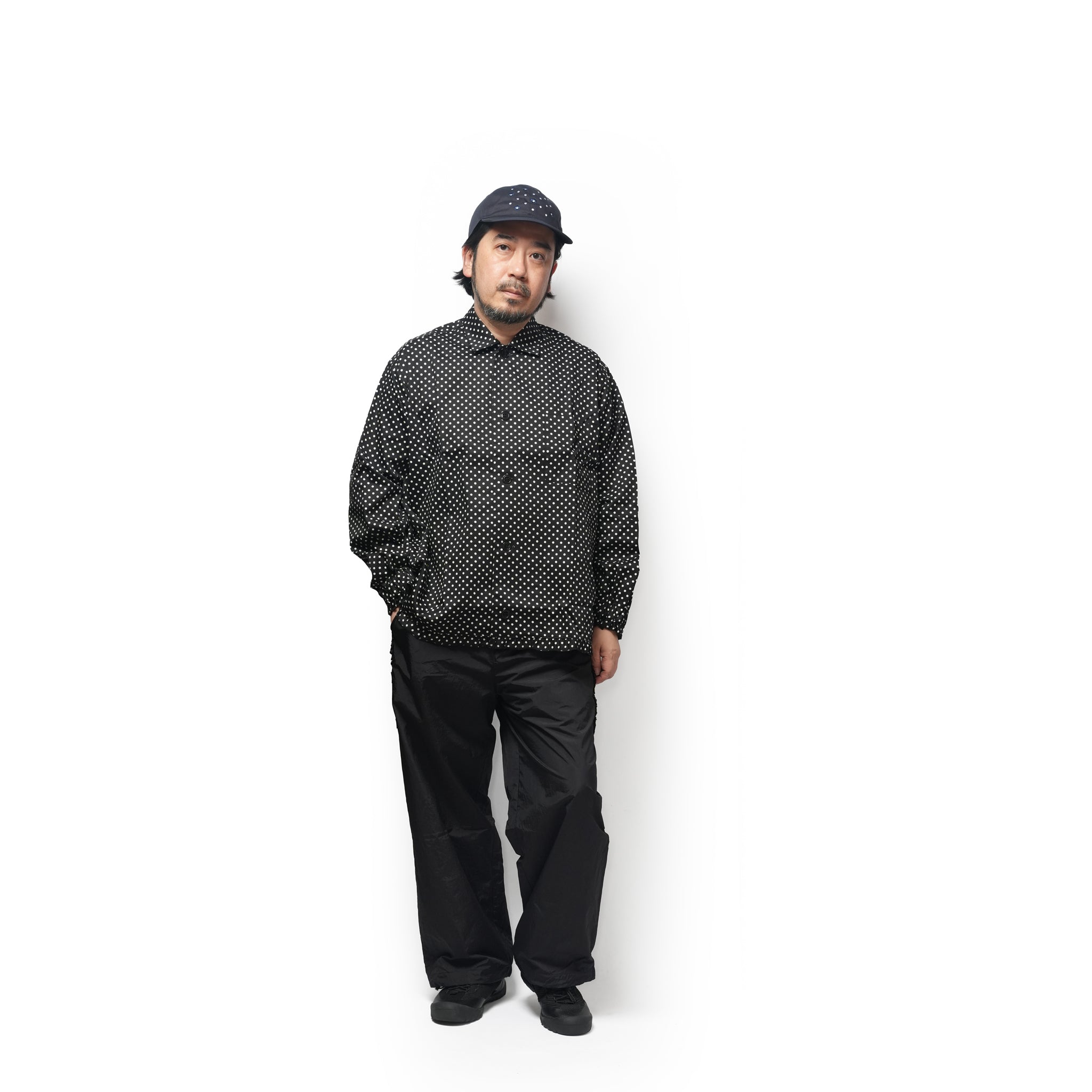 Dot Gather shirt – Black | NICK GEAR | 入荷予定アイテム