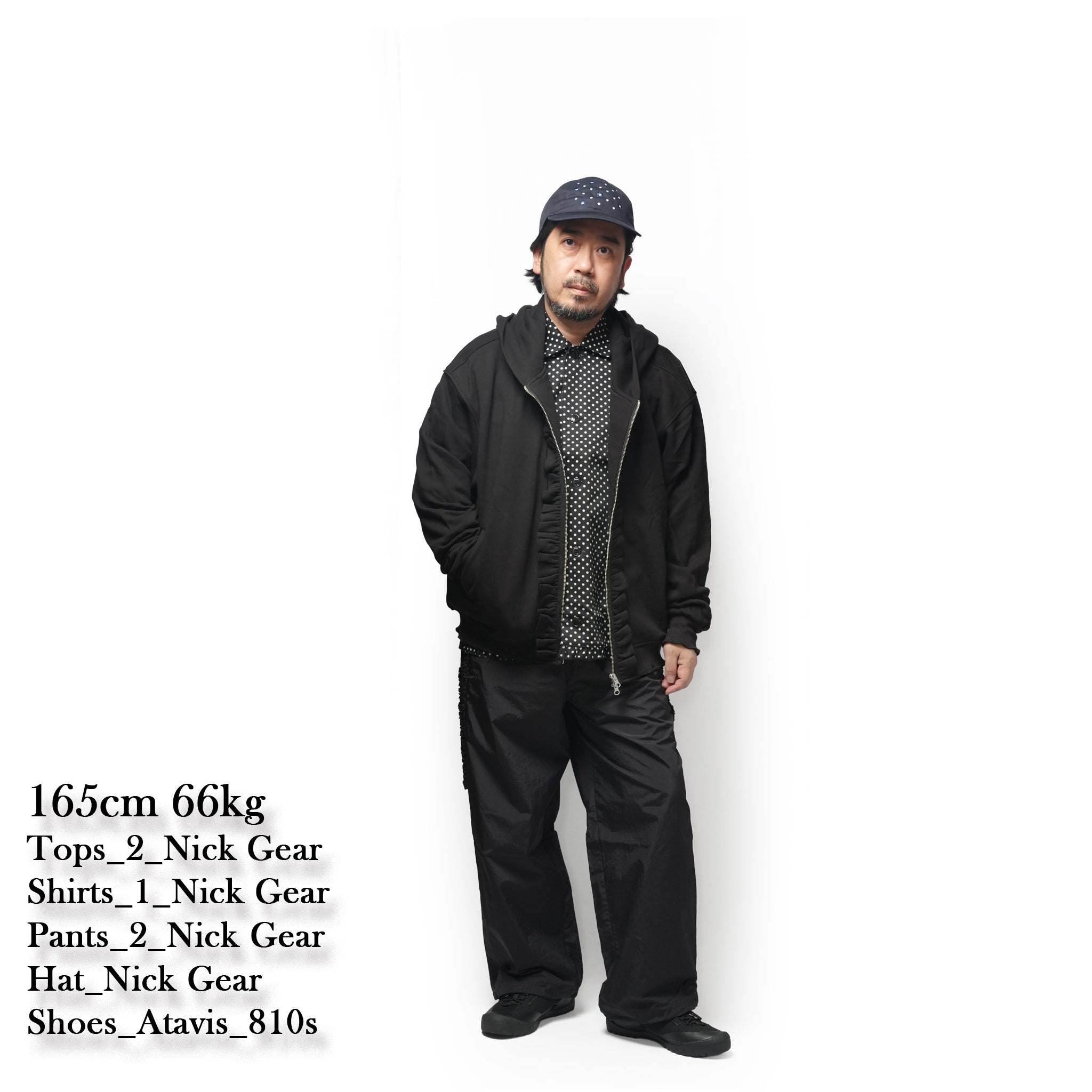 Frill Zip up sweat – Black | NICK GEAR | 入荷予定アイテム