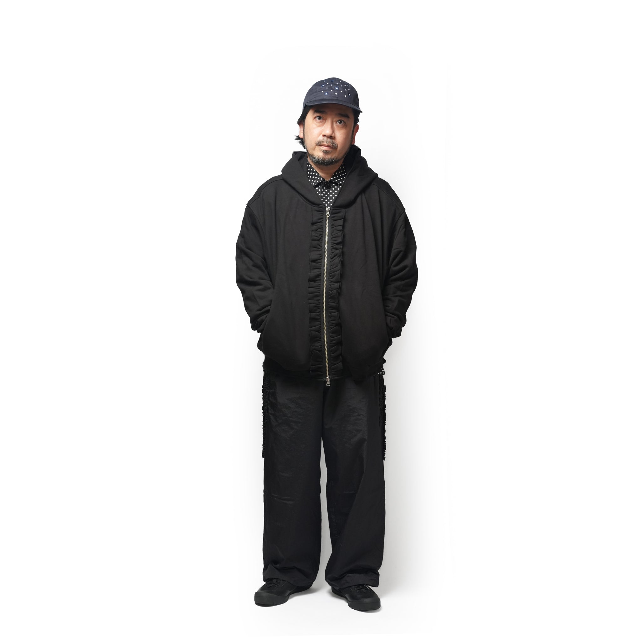 Frill Zip up sweat – Black | NICK GEAR | 入荷予定アイテム