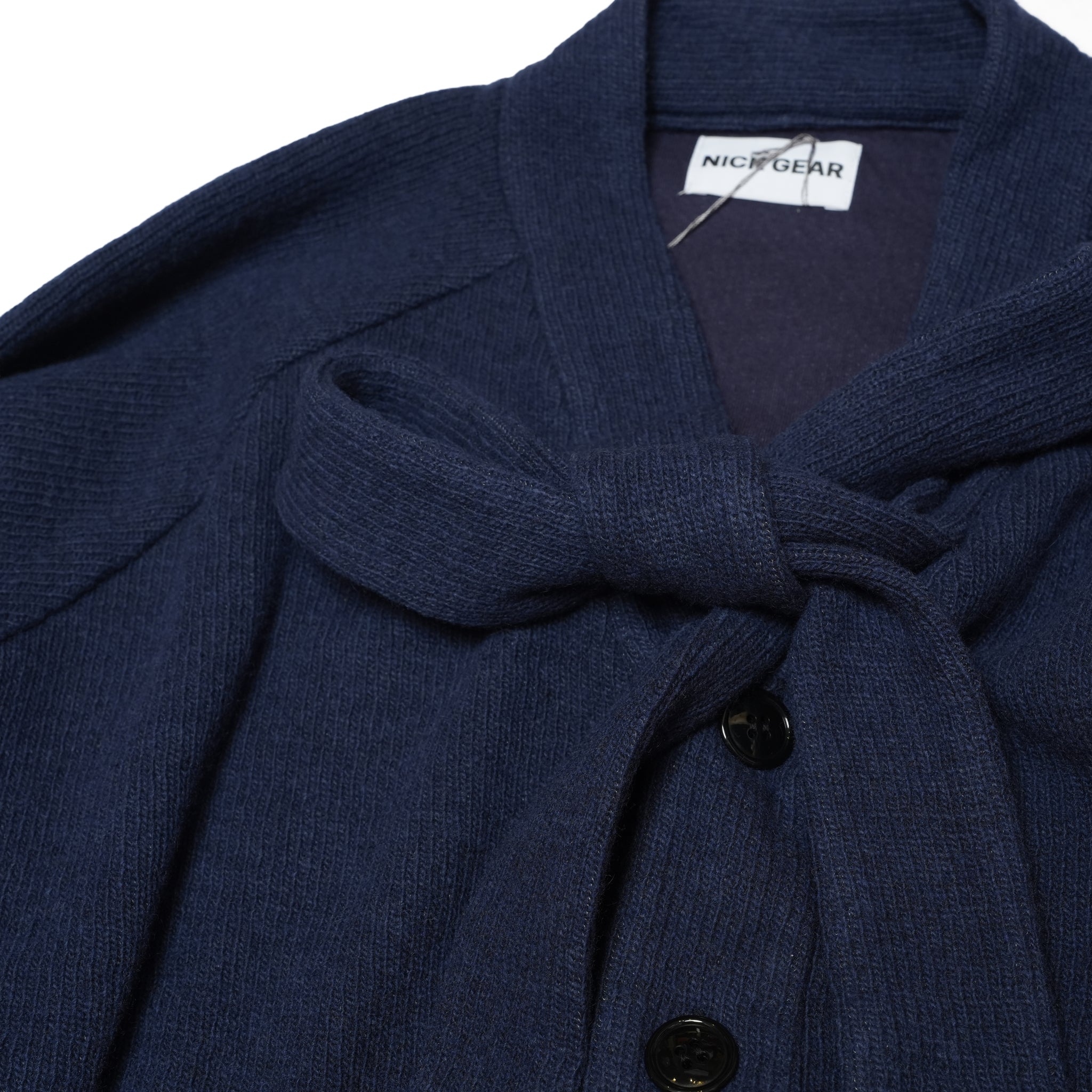 Bow tie cardigan – Navy | NICK GEAR | 入荷予定アイテム