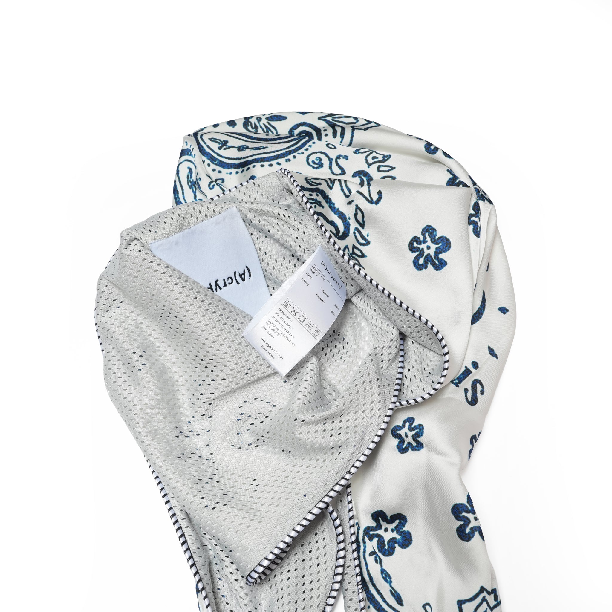 (A)crypsis® Amoeba Paisley Hooded Scarf - White