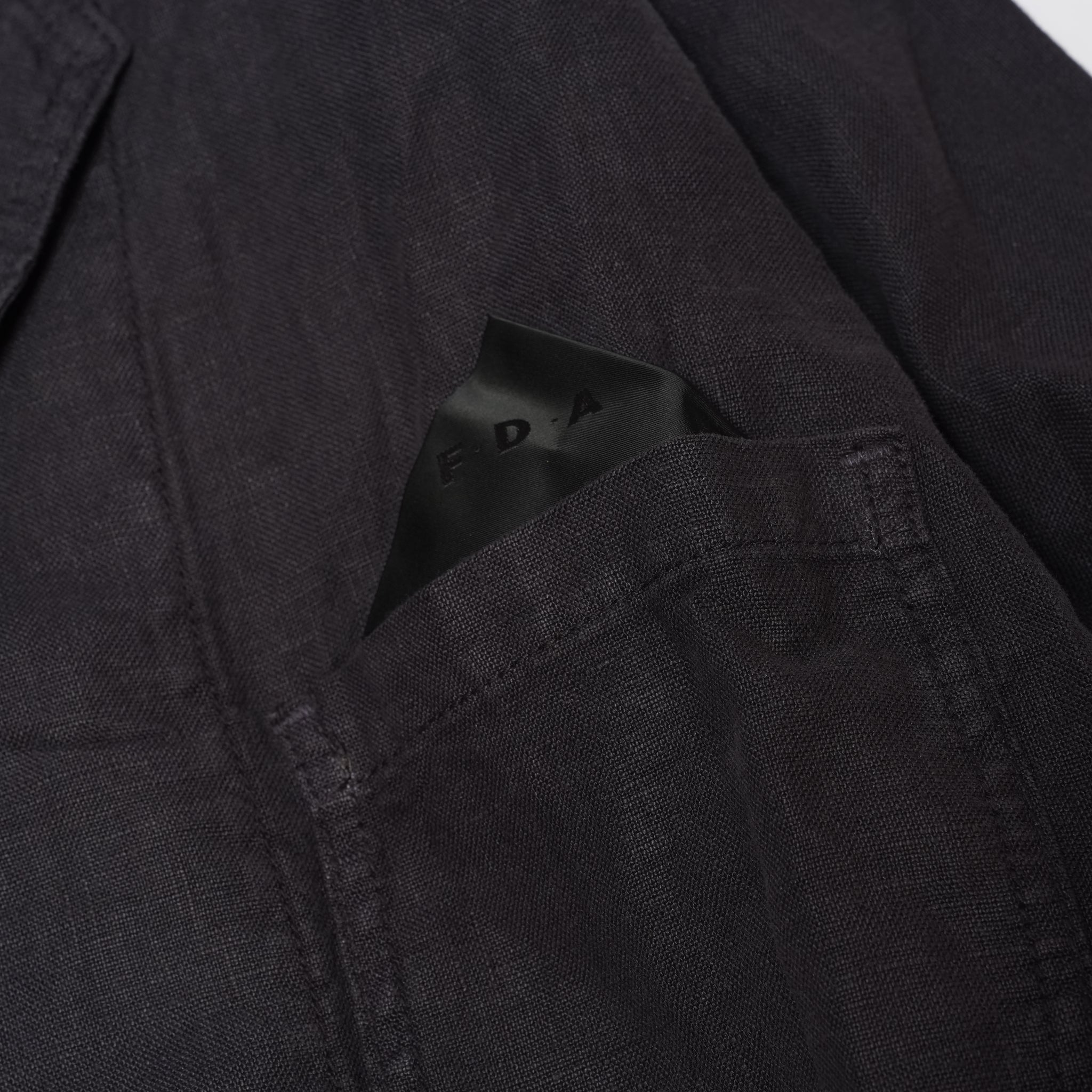 F.D.A. Black Sesame Linen Dinner Jacket | Meals Clothing