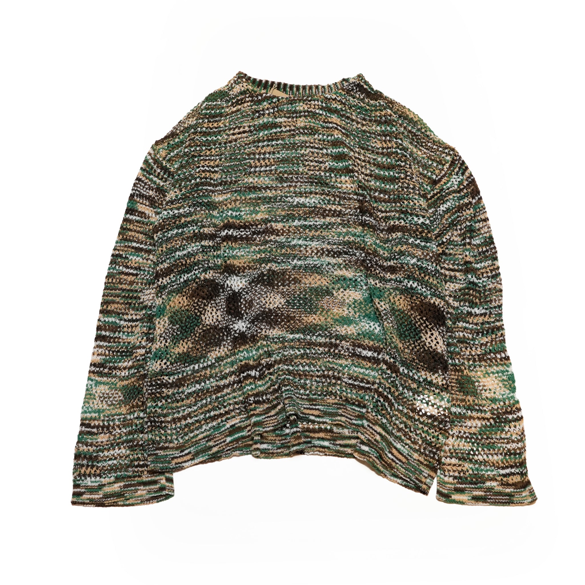 Crew Neck Loop Yarn Gradient Dyeing See-through LS Knit | Color:Green【APHLOTUS_アプロタス】 | 217628_230_green