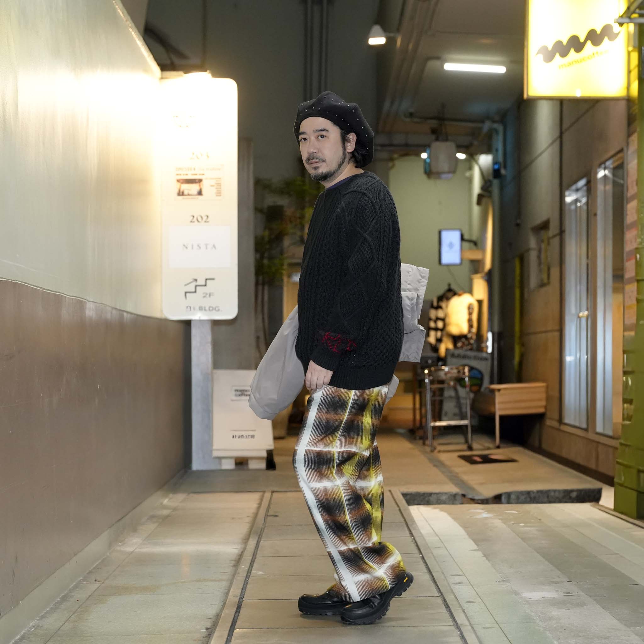 WASHED ALAN KNIT JUMPER | Color_Black | No_25-3-KT01【ORIGINAL JOHN_オリジナルジョン】