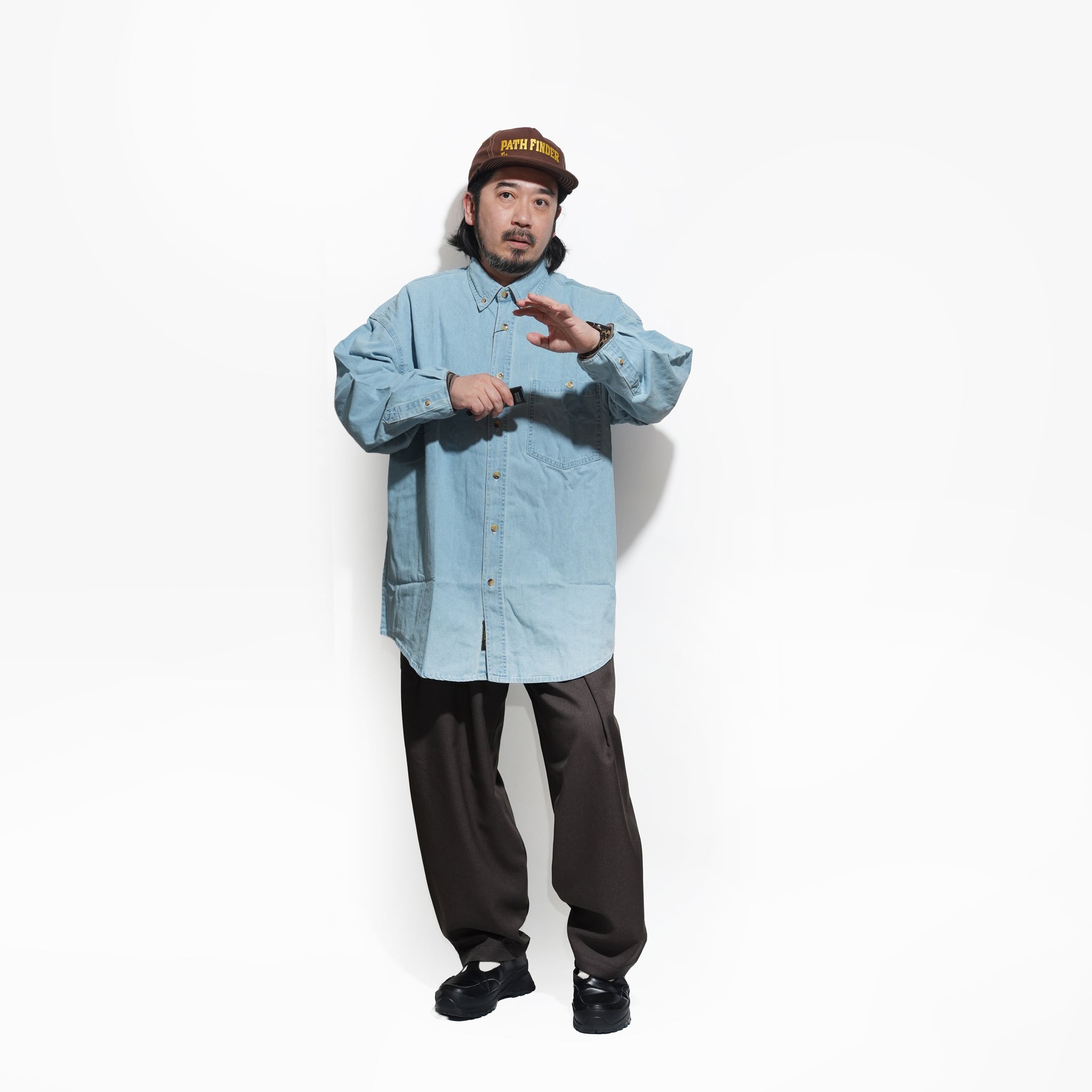 №150 [ COBRA CustomDenimShirt ]  – Denim × SF rib | RELAX FIT