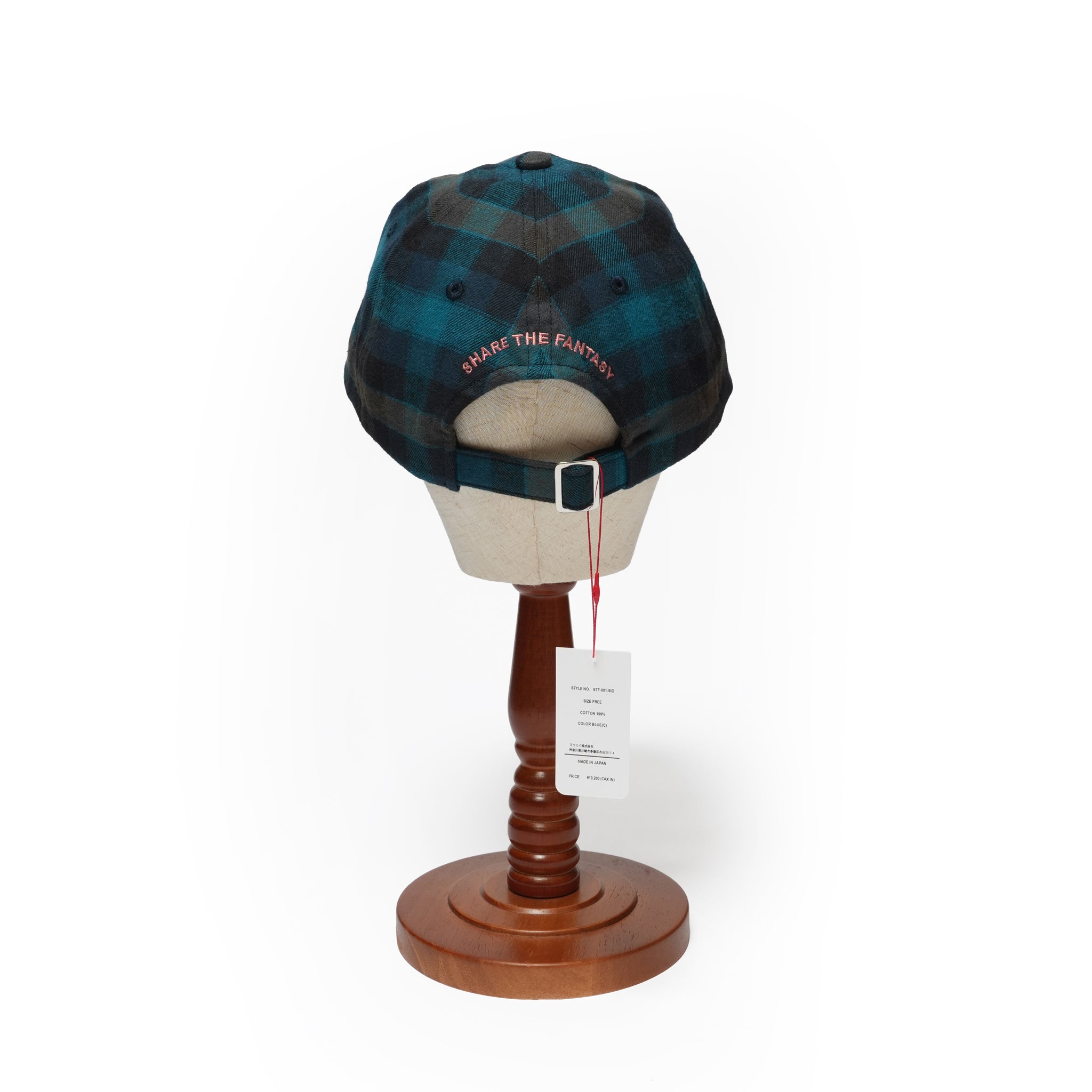 6 PANEL LONG BRIM CAP – Blush Blue(Check) | SHARE THE FANTASY
