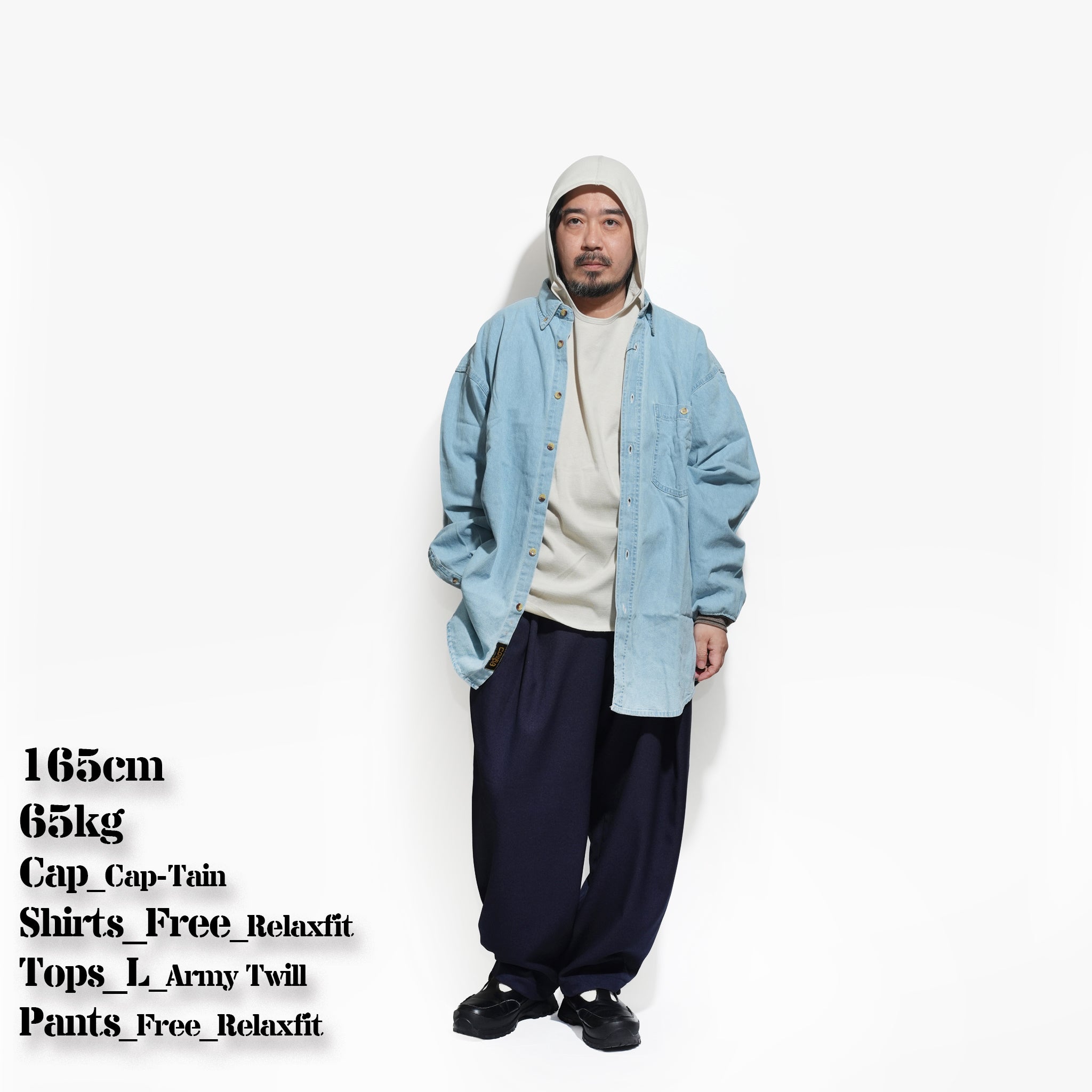№150 [ COBRA CustomDenimShirt ]  – Denim × SF rib | RELAX FIT