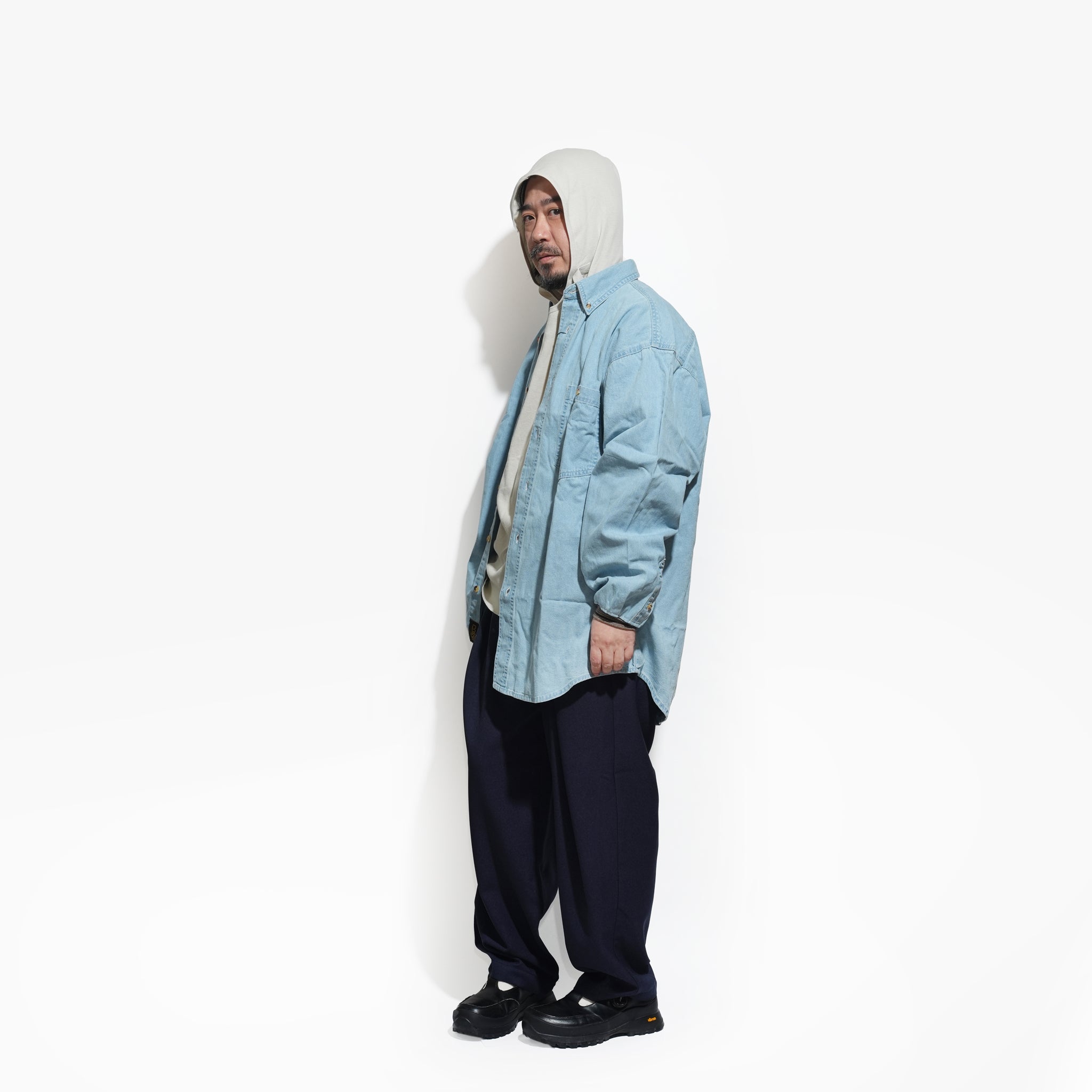 №150 [ COBRA CustomDenimShirt ]  – Denim × SF rib | RELAX FIT