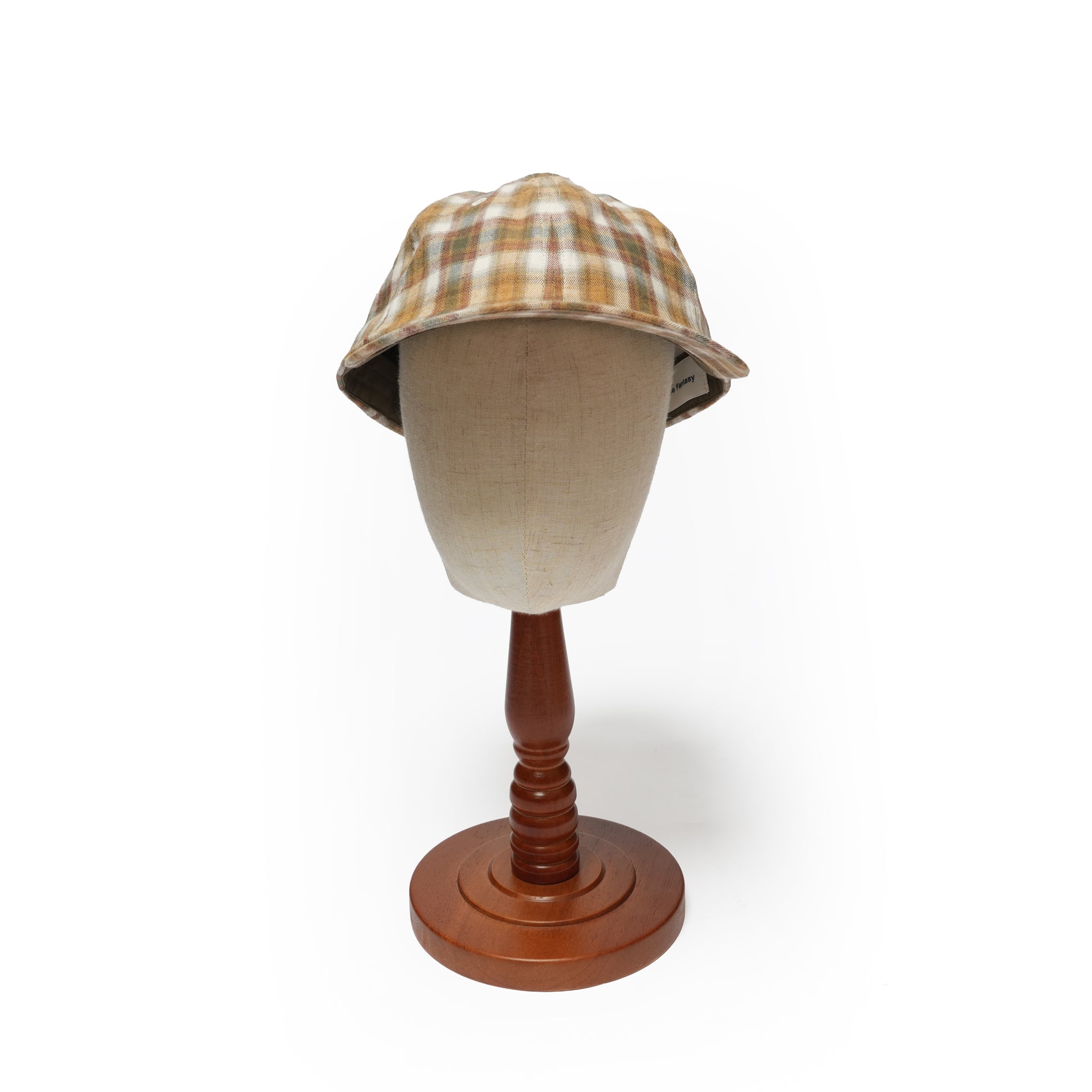 6 PANEL LONG BRIM CAP – Blush Beige(Check) | SHARE THE FANTASY