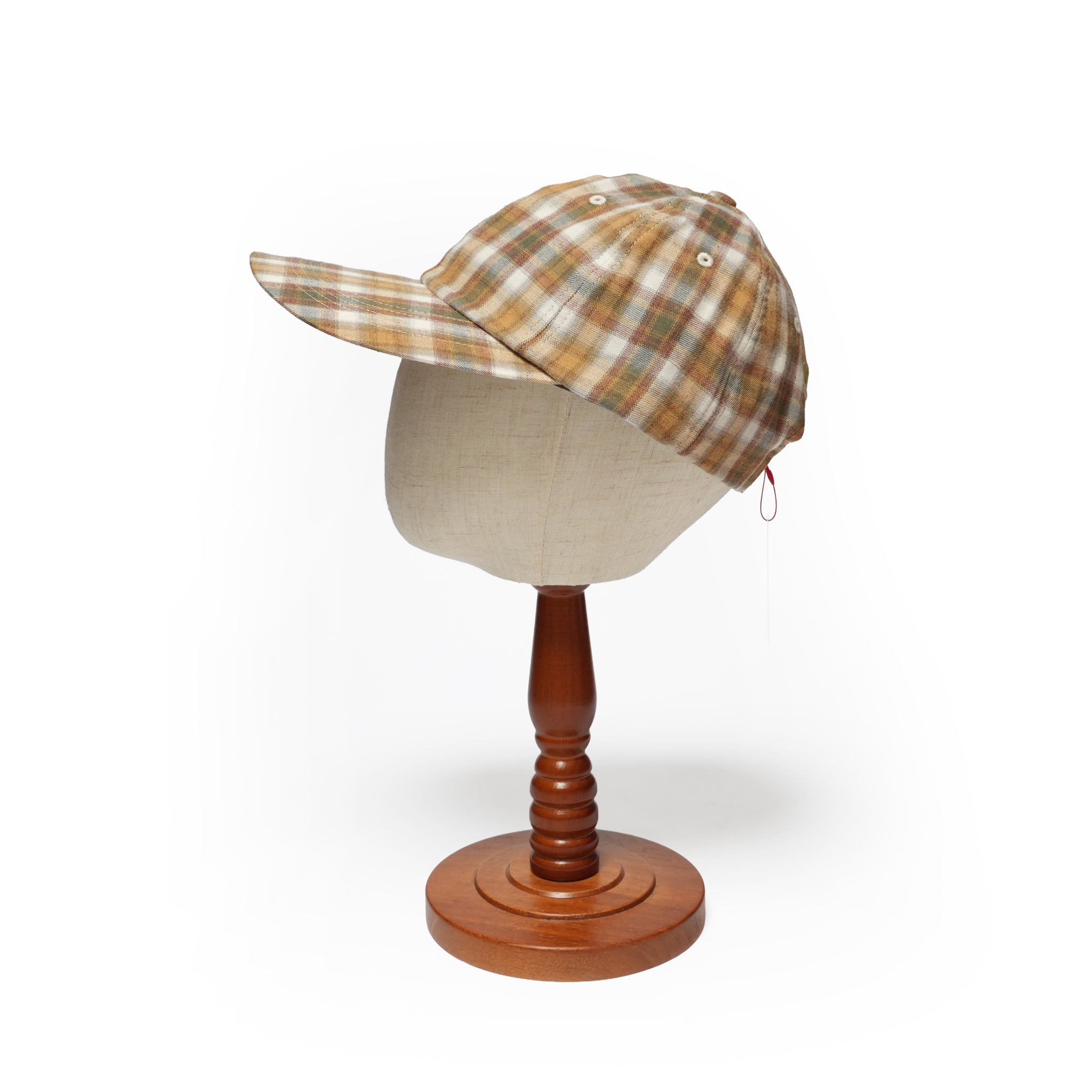 6 PANEL LONG BRIM CAP – Blush Beige(Check) | SHARE THE FANTASY