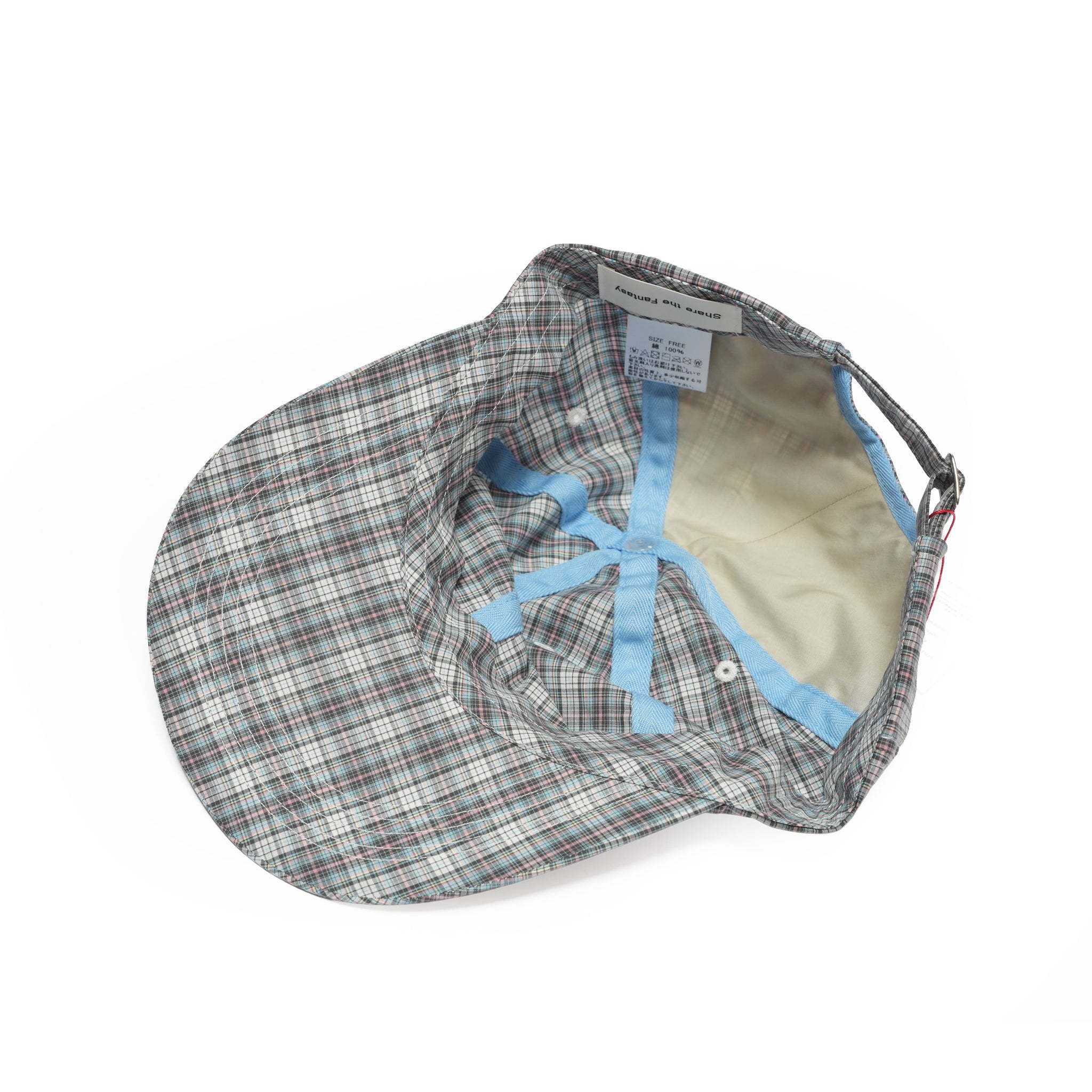 6 PANEL LONG BRIM CAP – White(Check) | SHARE THE FANTASY