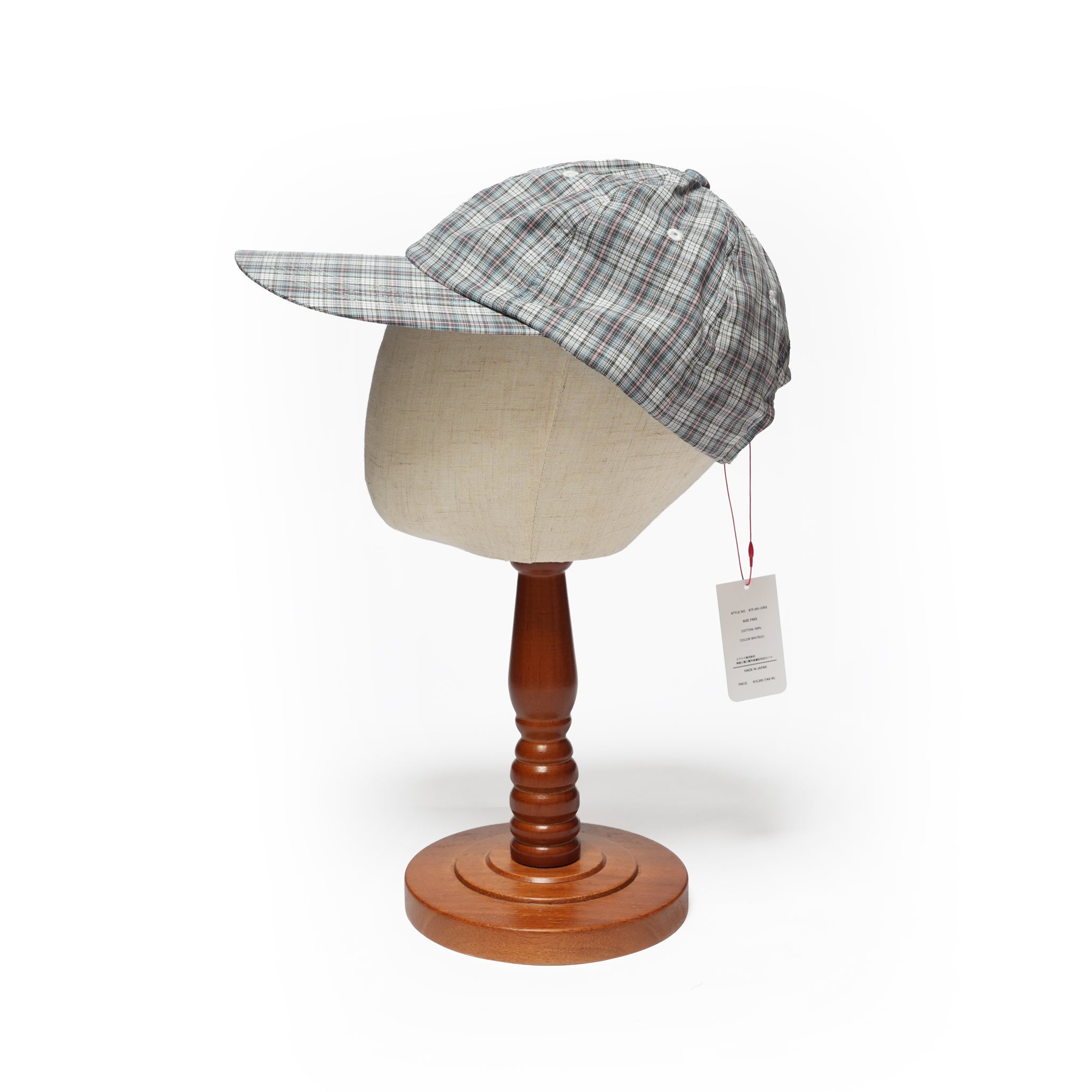 6 PANEL LONG BRIM CAP – White(Check) | SHARE THE FANTASY
