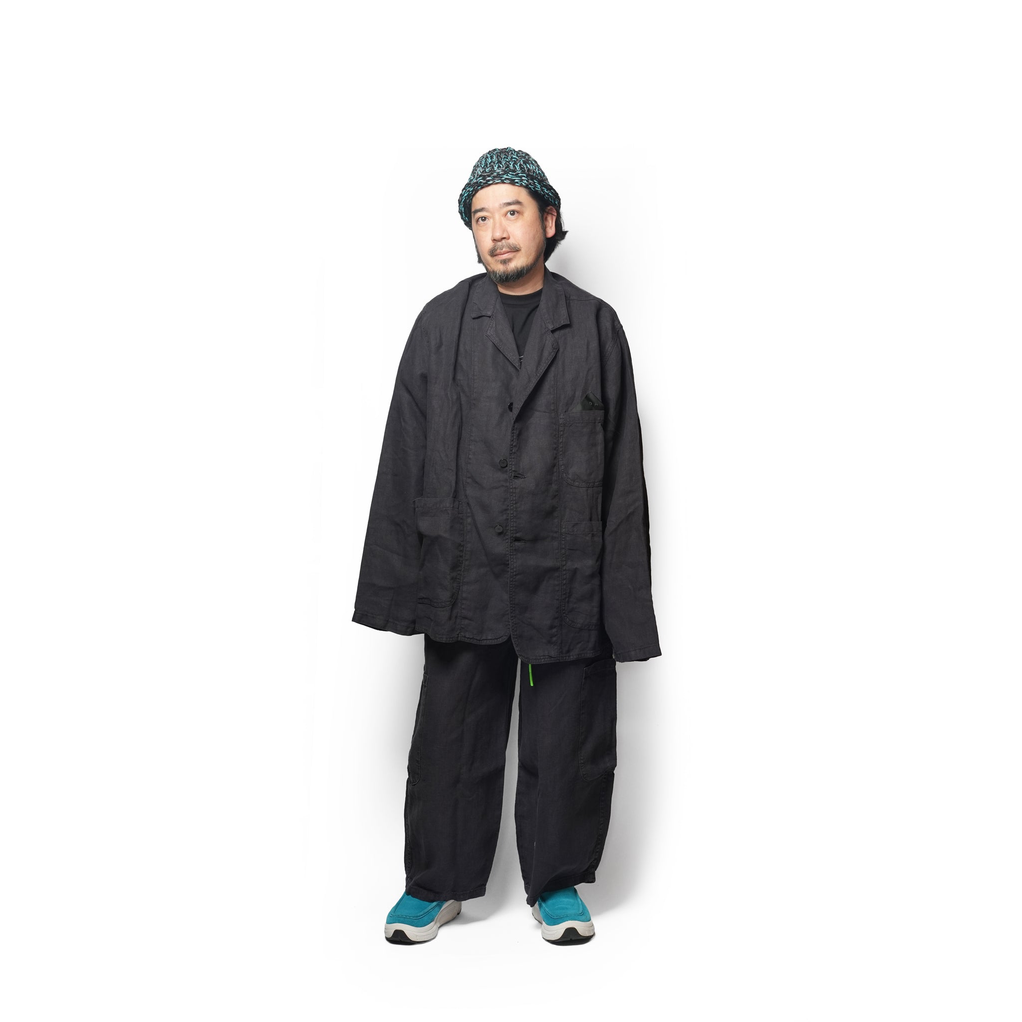 F.D.A. Black Sesame Linen Dinner Jacket | Meals Clothing