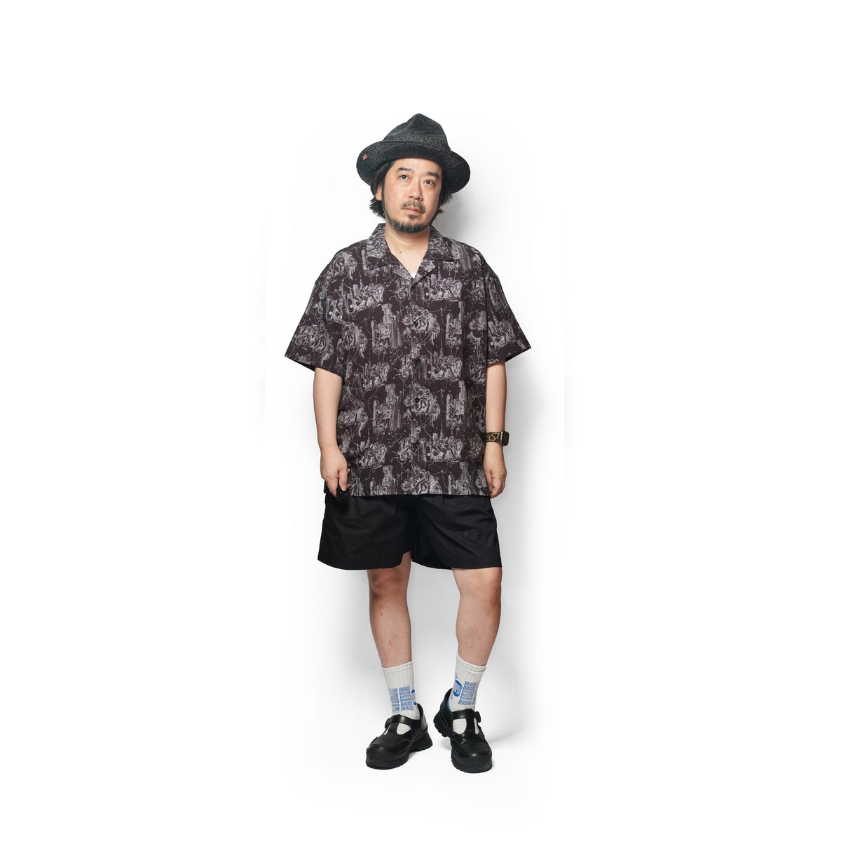 Seivson x (A)crypsis METAL GEM HAWAIIAN SHIRT - BLACK