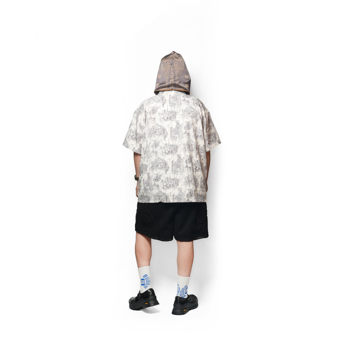 (A)crypsis® Amoeba Paisley Hooded Scarf - Coffee Gold