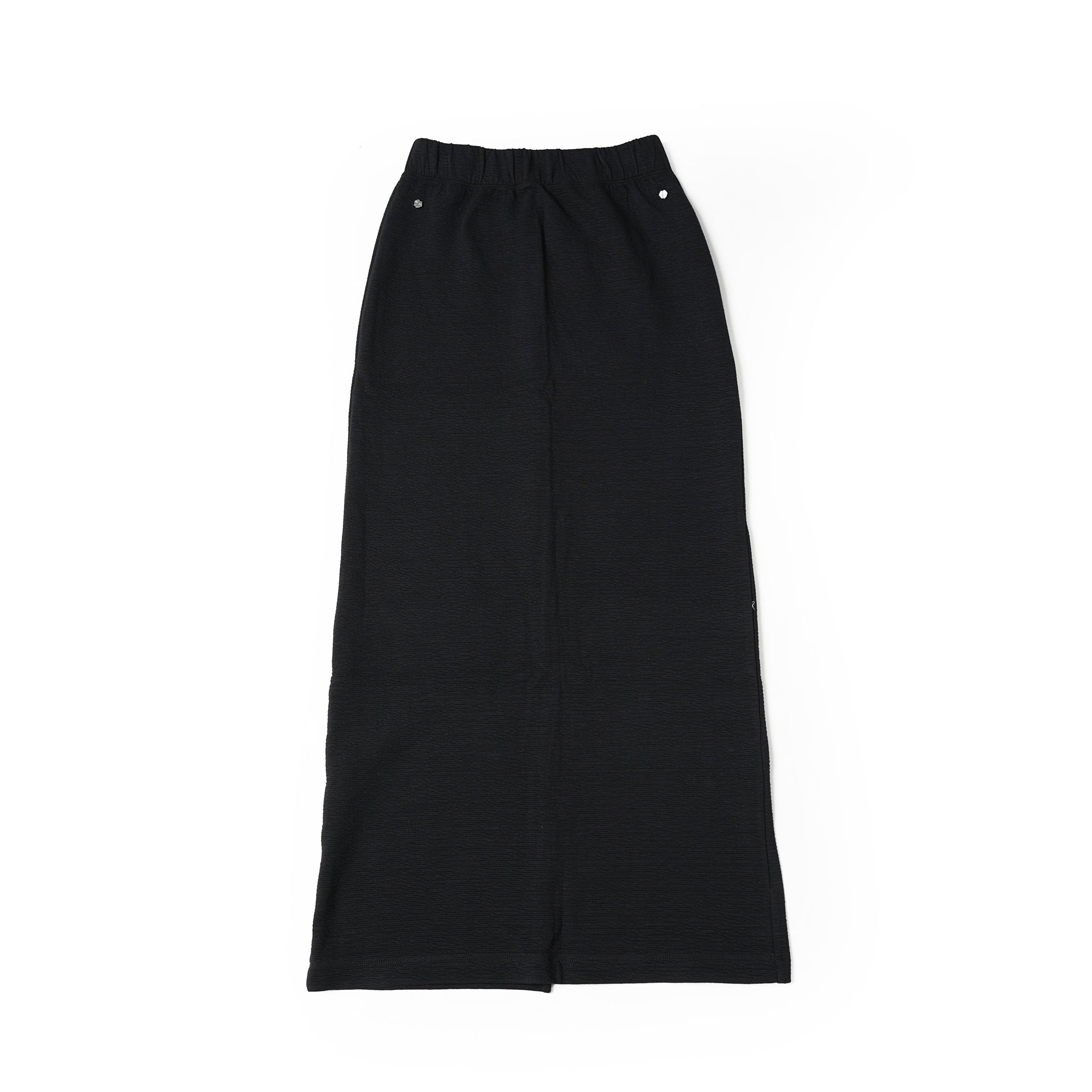 No:Seivson Skirt | Name:Seivson x FRUITION "Fruit Leather Textured Wrinkle-Free Fabric Screw Slit Long Dress" Black【SEIVSON_セイブソン】