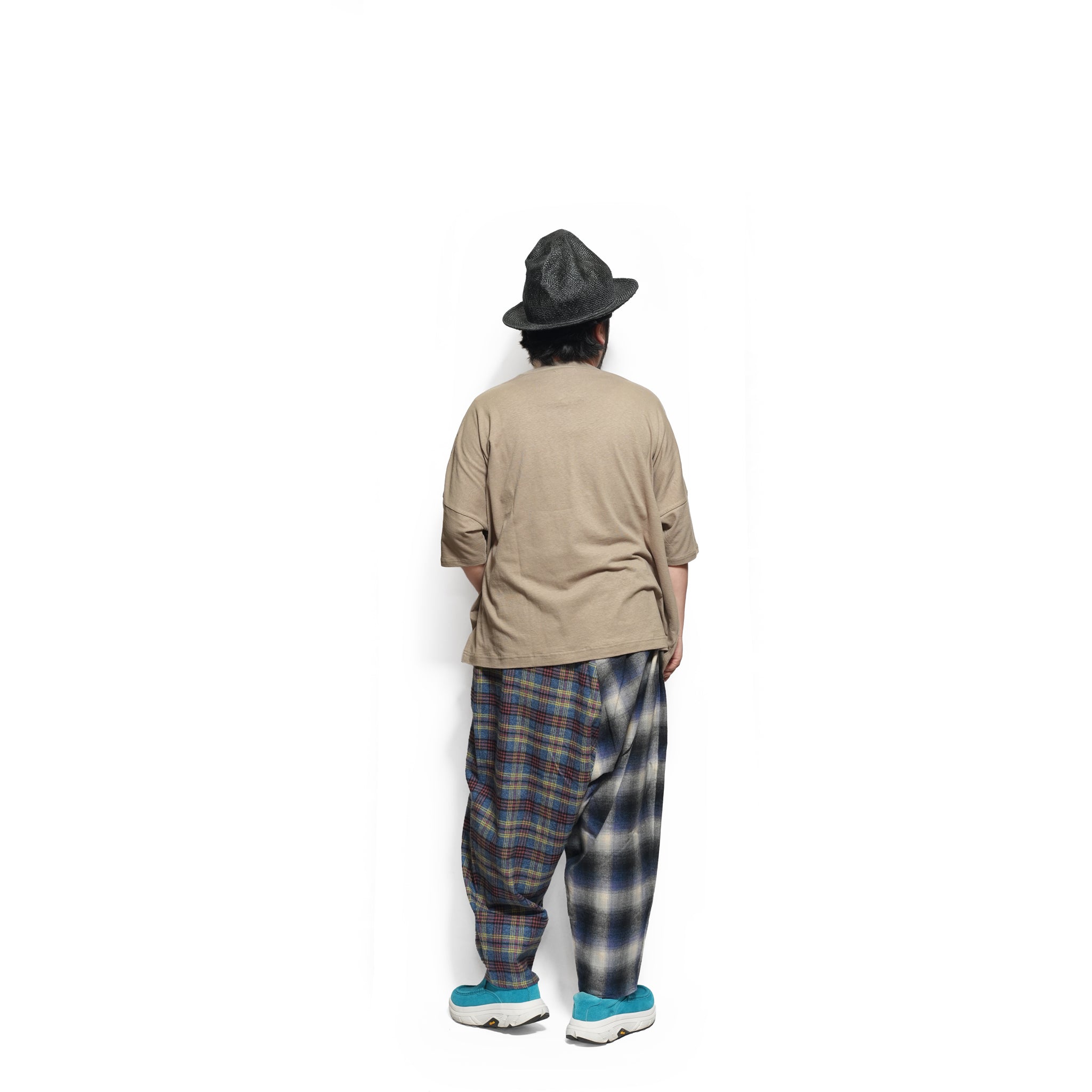 Half flannel check Wide Pants – Blue | STOF