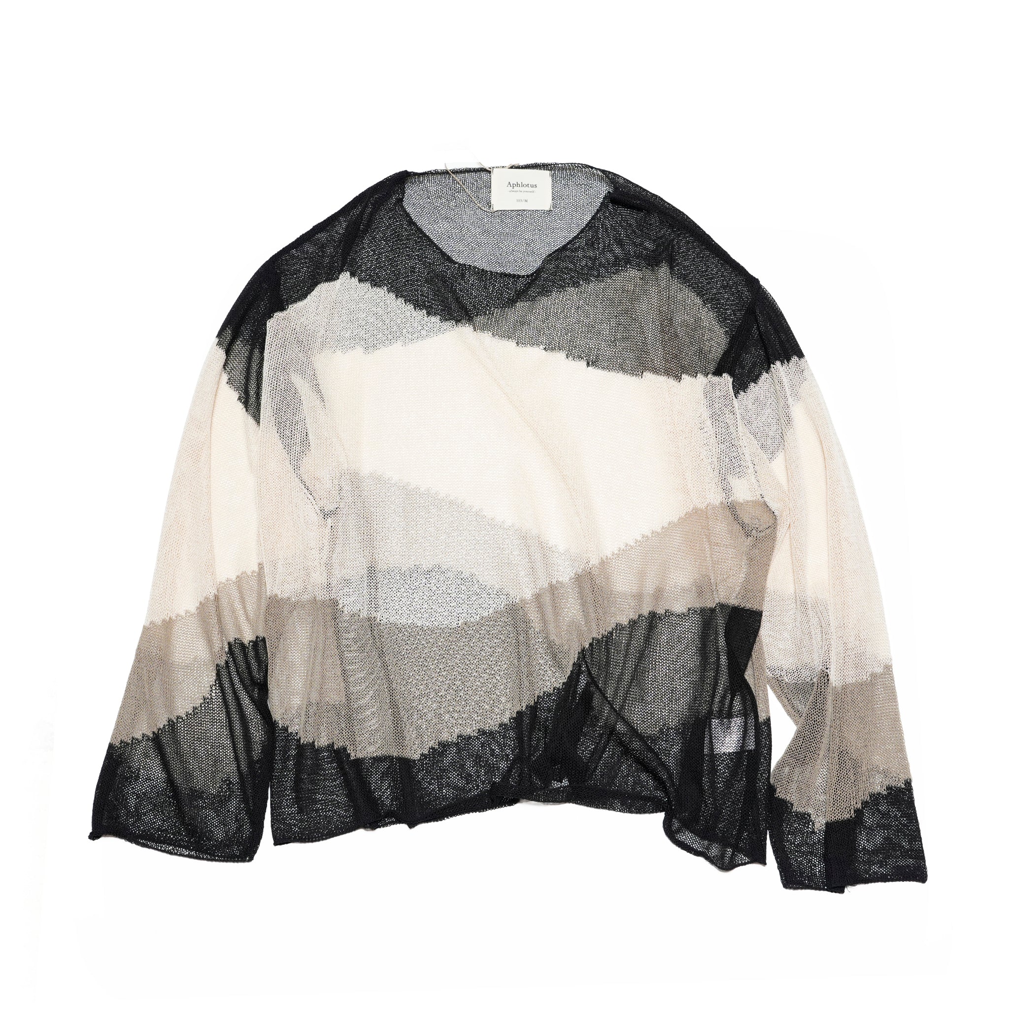 Low Gauge See-through Graphic L/S Knit | Color:Black【APHLOTUS_アプロタス】 | 217632_100_black