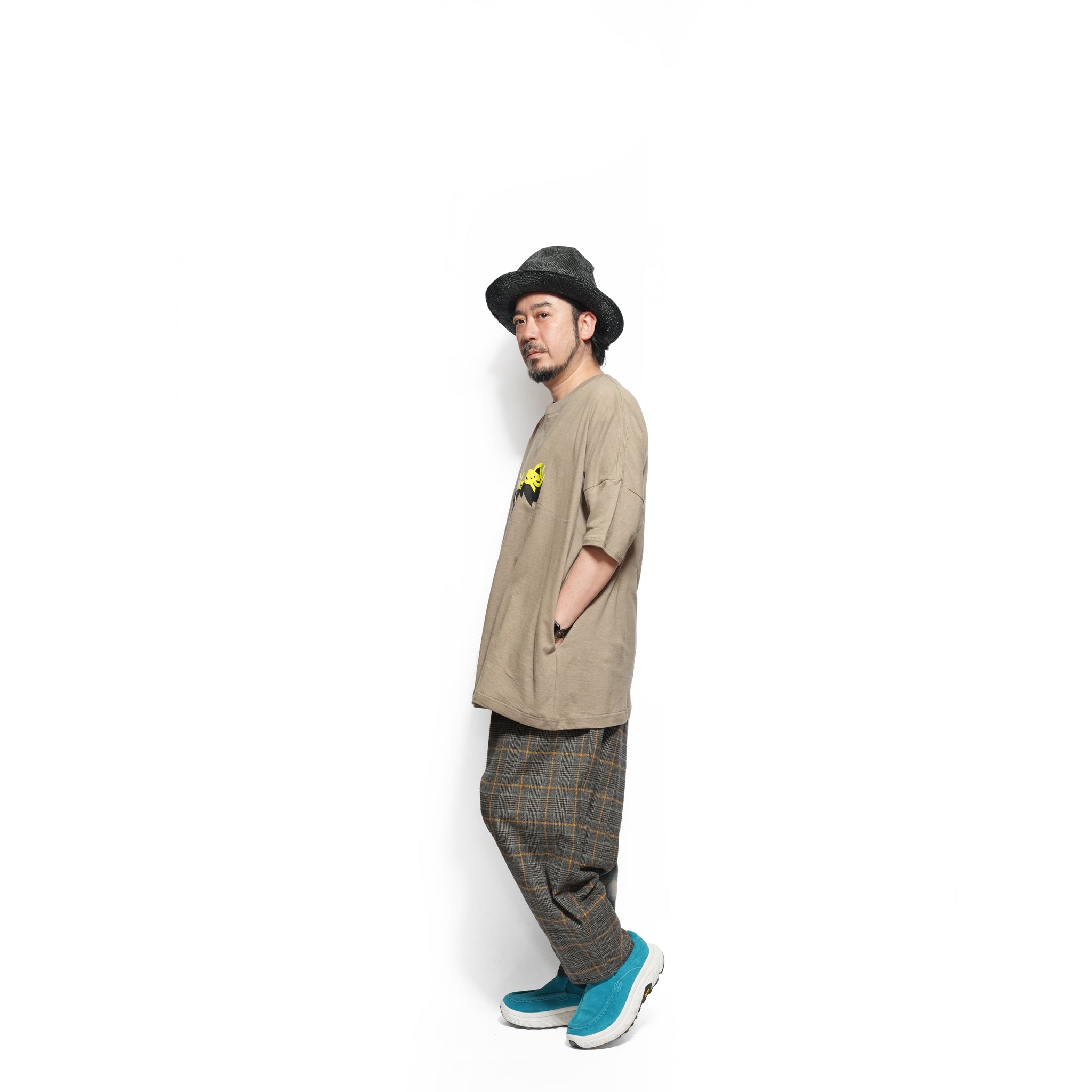 Half flannel check Wide Pants – Grey | STOF